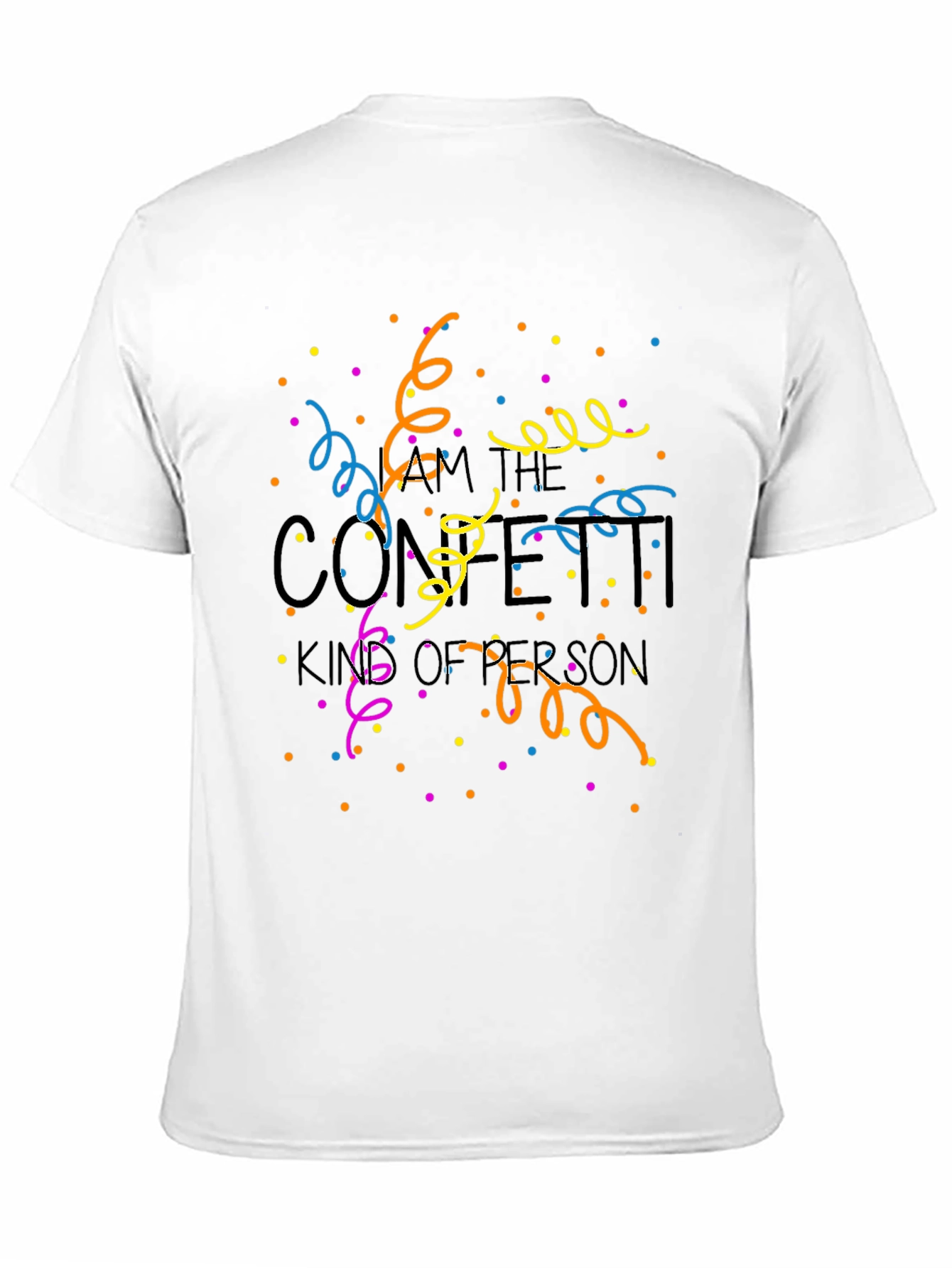 Black Confetti King T-Shirt - Novelty Party Tee view 11