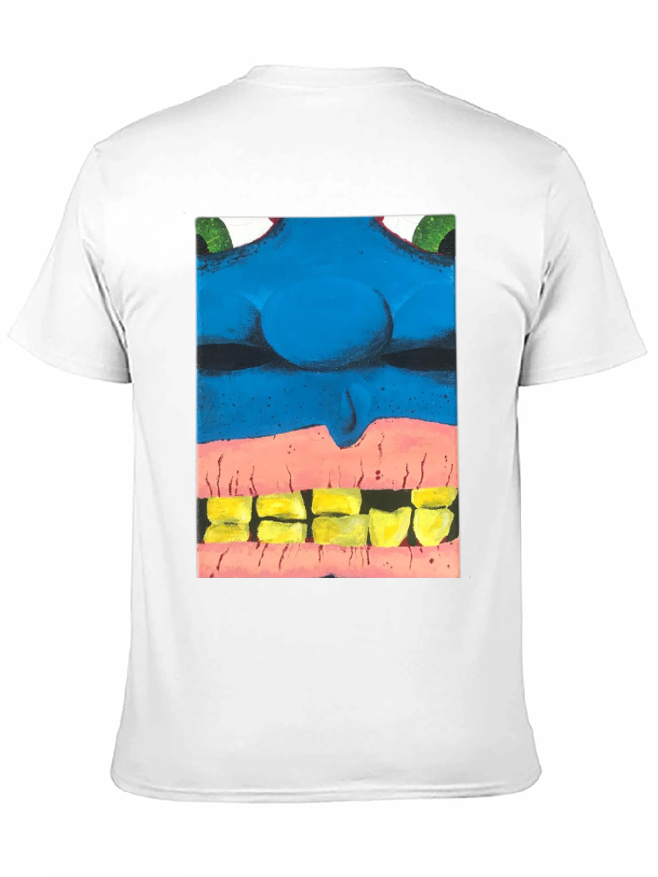 Black Blue Monster Face Graphic Tee - Unique Design view 11