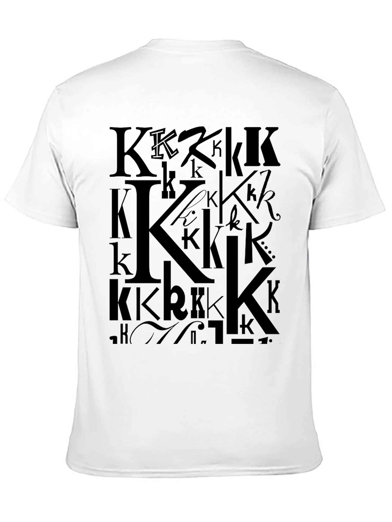 Men's Black Graphic T-Shirt - Letter K Design - 11