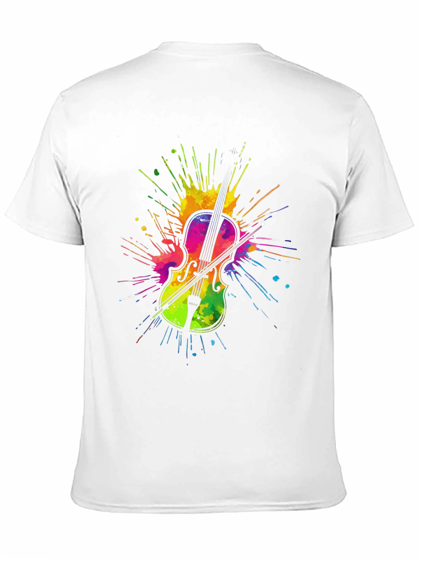 Black Colorful Violin Graphic Tee view 11