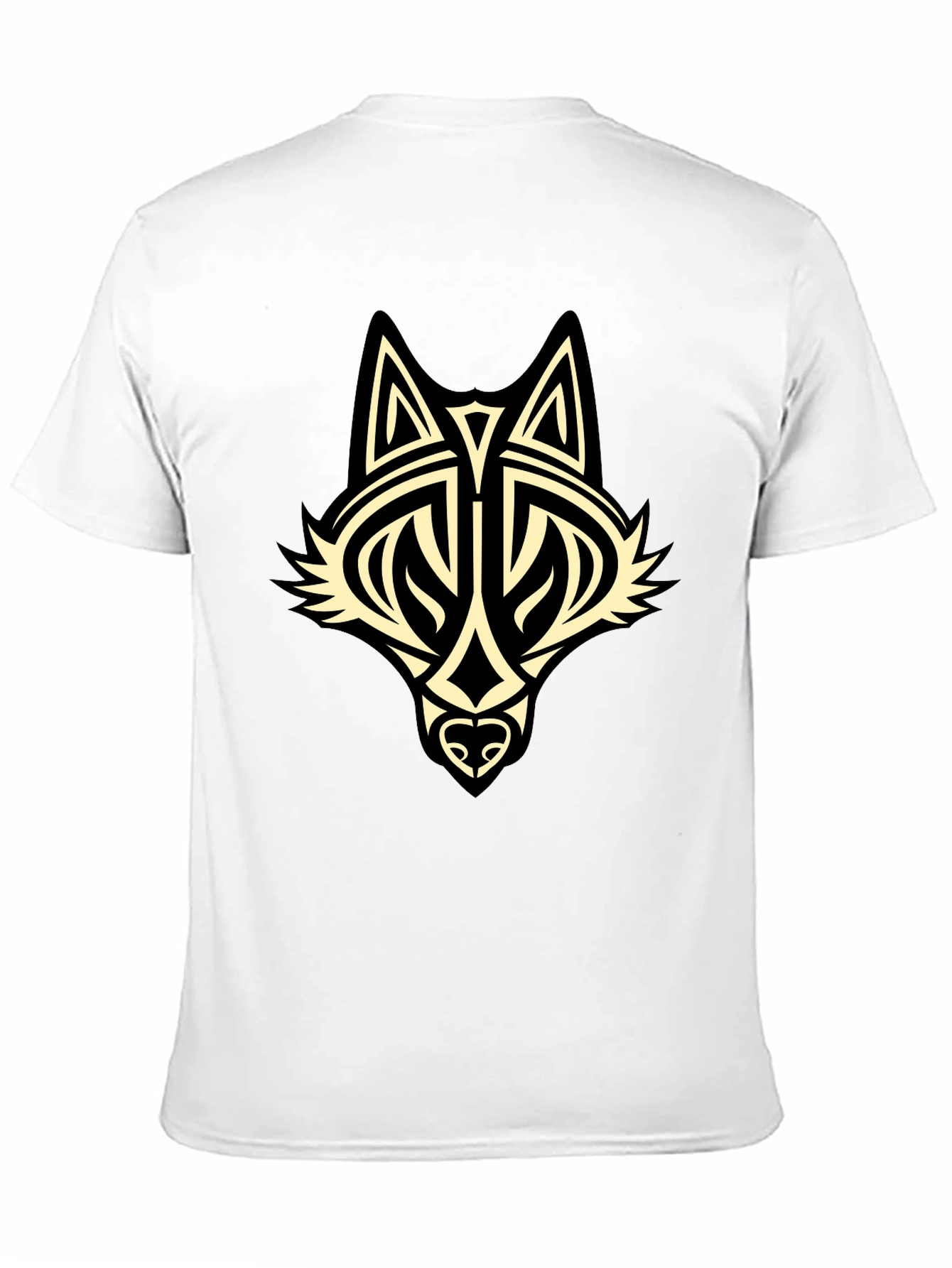 Black Tribal Wolf Graphic Black T-Shirt view 11