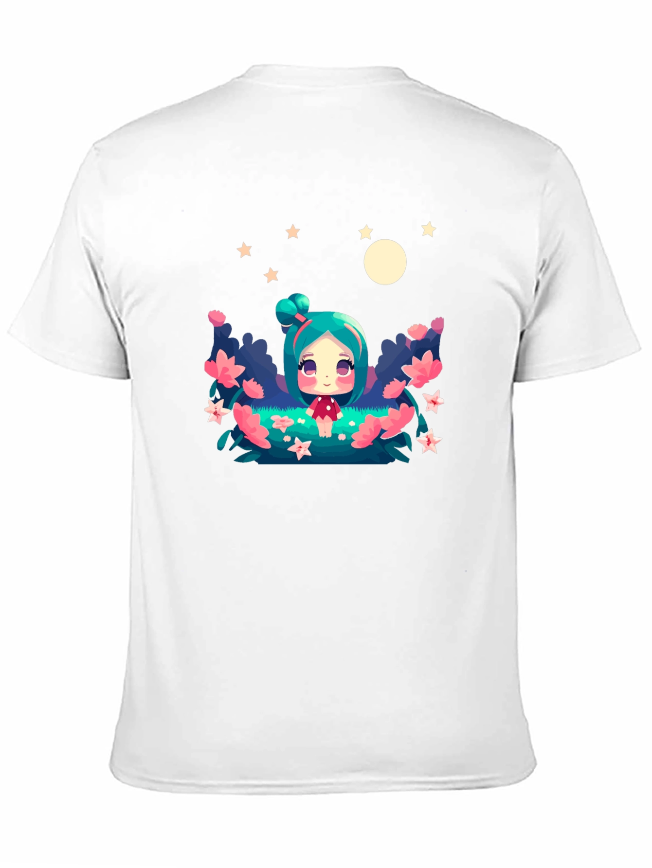 Black Cute Cartoon Fairy Graphic Tee - Black Unisex T-Shirt view 11