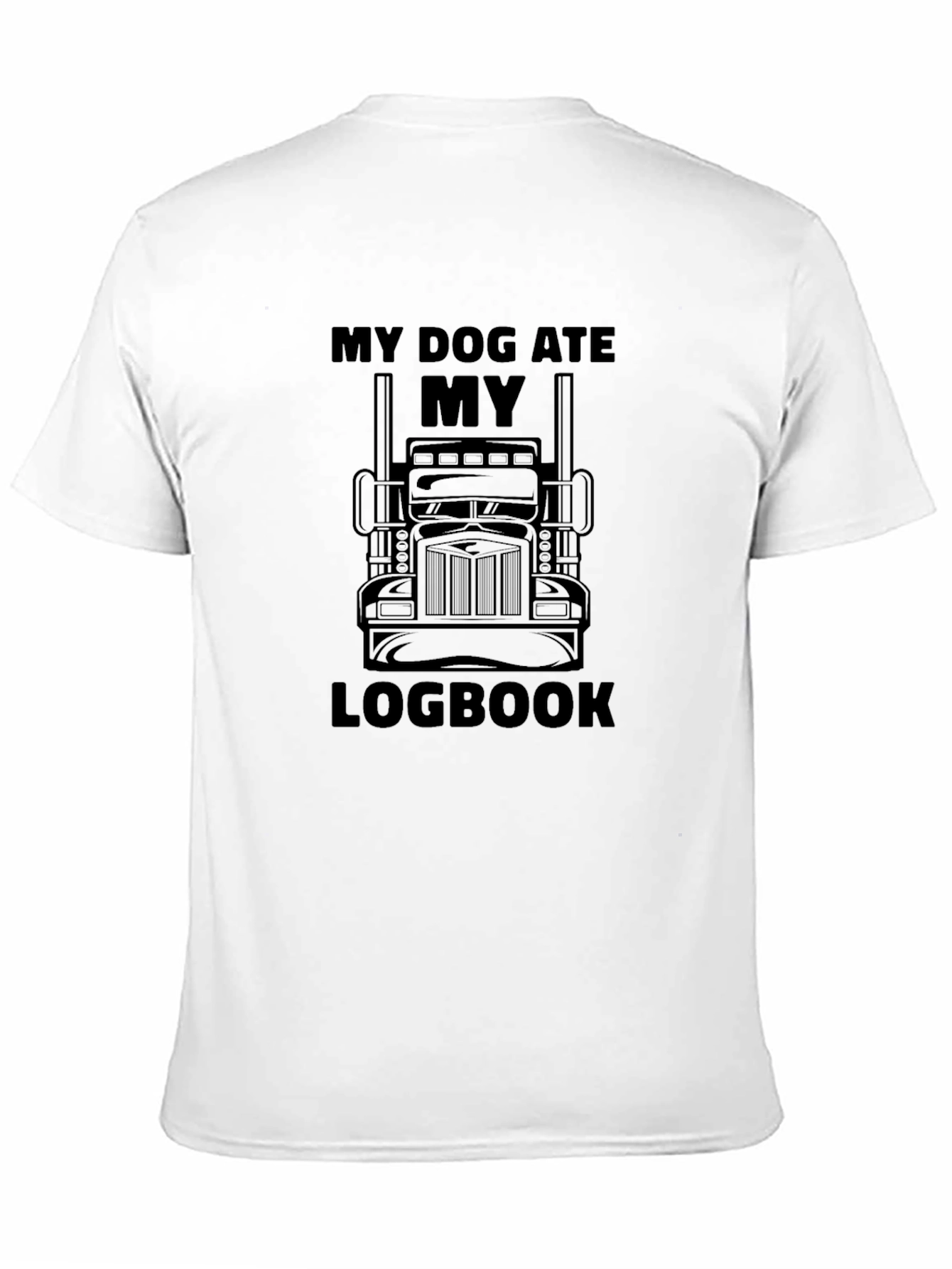 Black My Dog Ate My Logbook Trucker T-Shirt view 11
