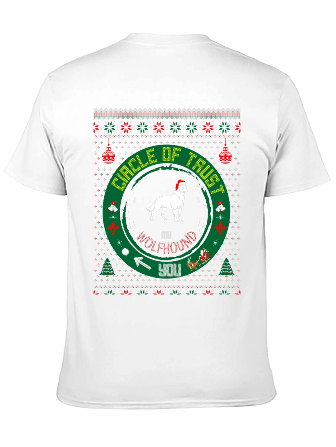 Black My Wolfhound Circle of Trust Christmas T-Shirt view 11