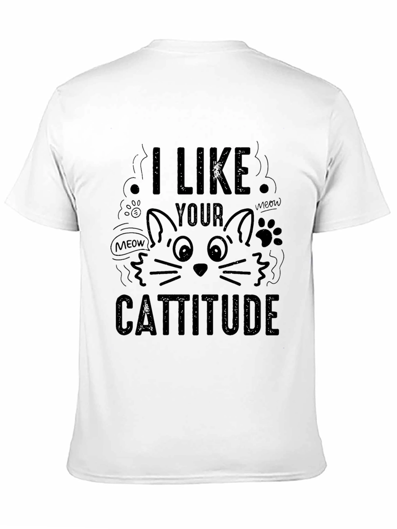 Black Cattitude Cat Lover Black T-Shirt view 11