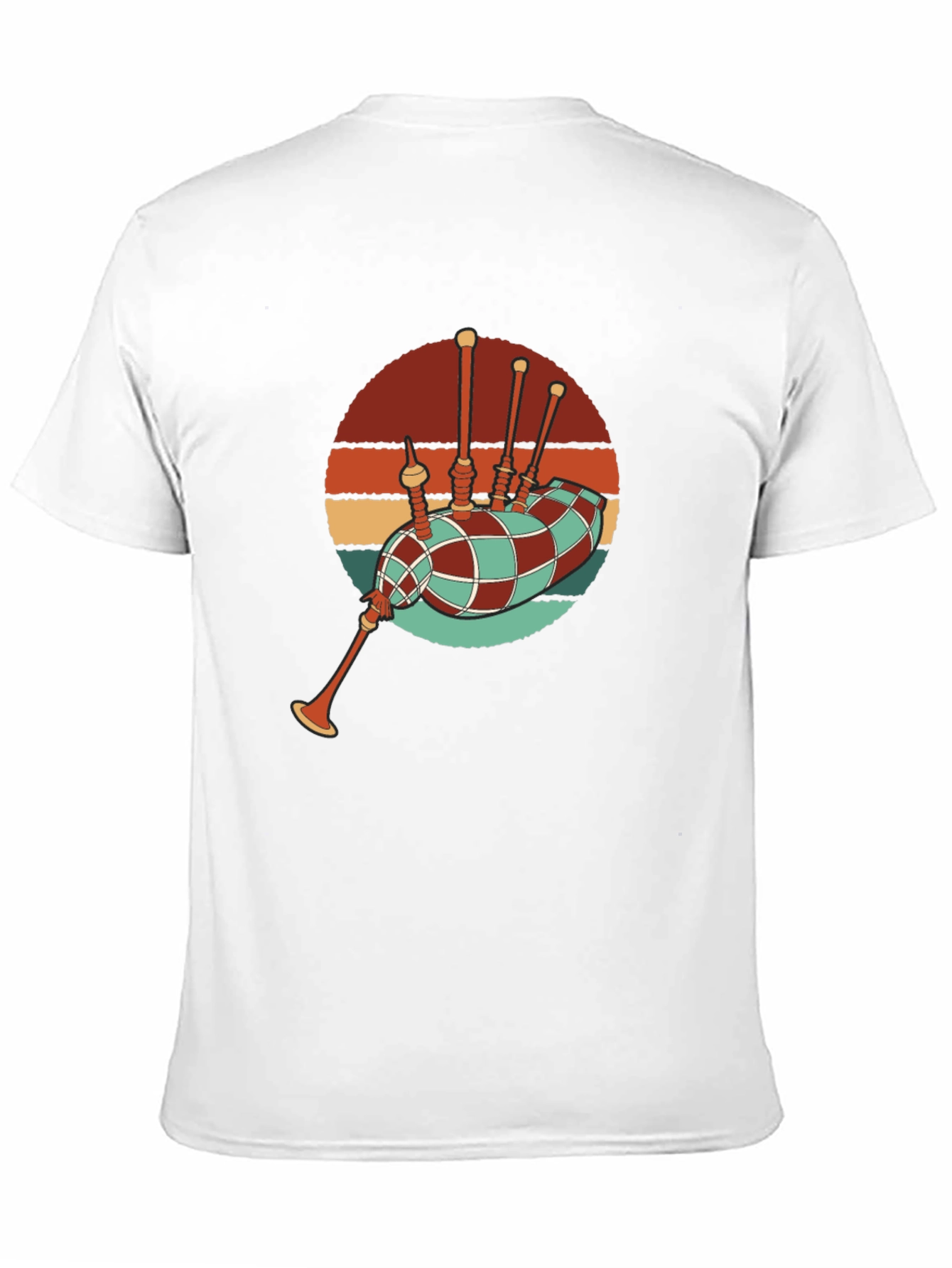 Black Retro Bagpipe Graphic T-Shirt - Black view 11