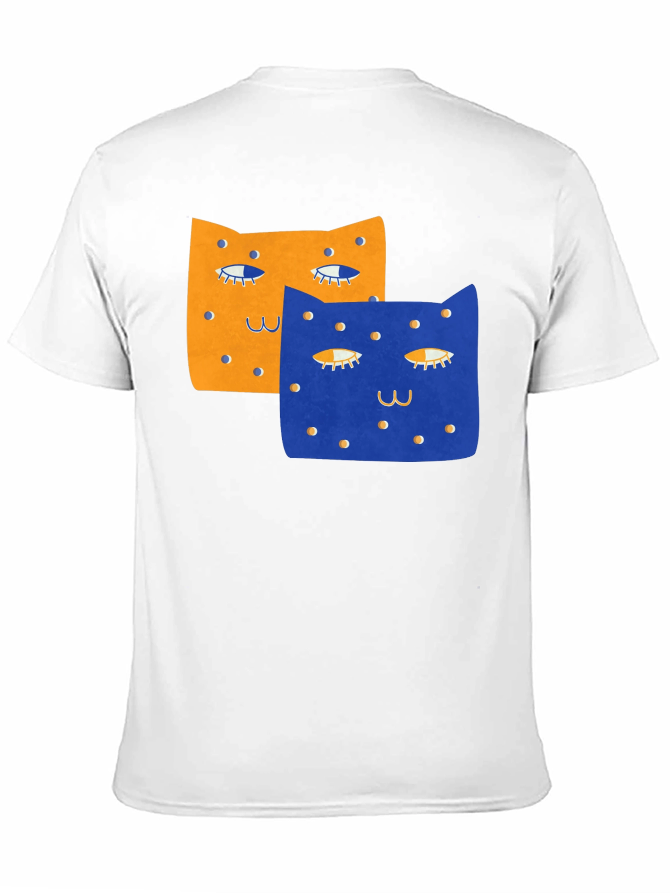 Black Whimsical Cat Print T-Shirt - Black view 11