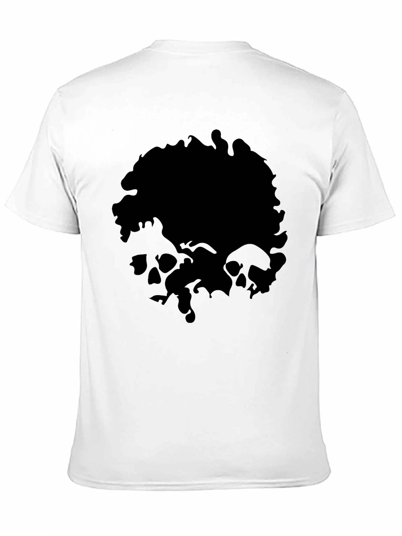 Black Skull Graphic Print Men's Black T-Shirt view 11