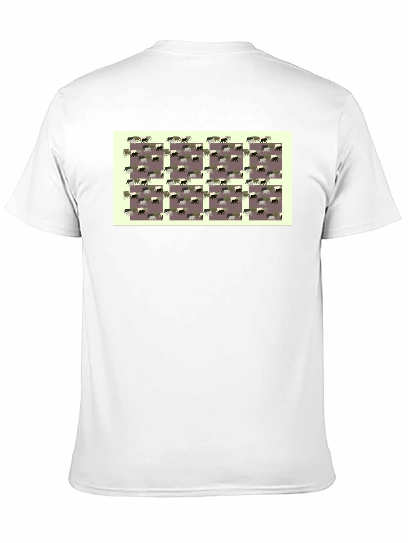 Black Novelty Elephant Pattern Black T-Shirt view 11