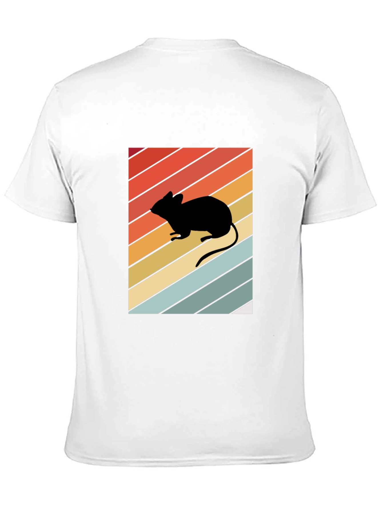Black Retro Mouse Silhouette Graphic T-Shirt view 11