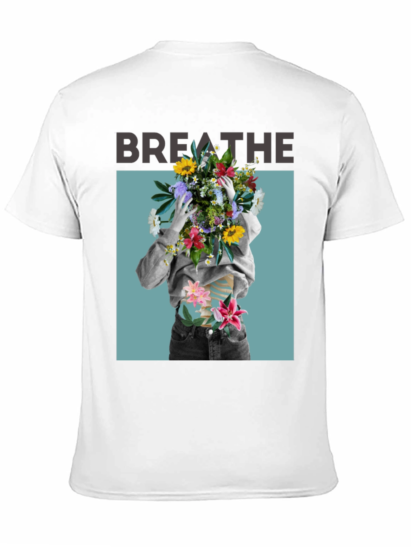 Black Breathe Floral Graphic Black T-Shirt view 11