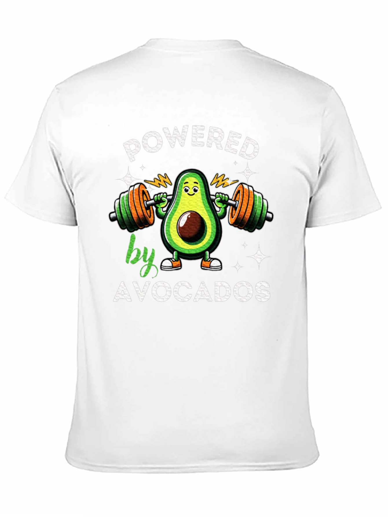 Black Powered by Avocados T-Shirt view 11
