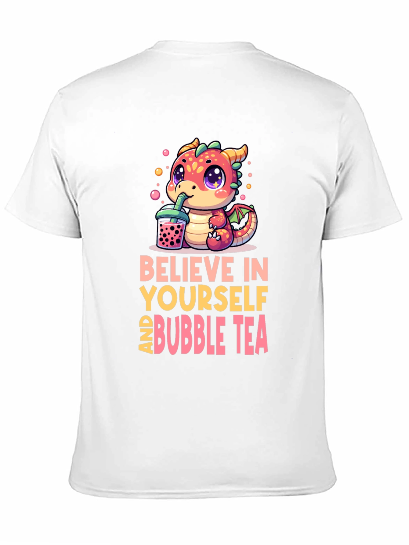 Black Believe In Yourself & Bubble Tea T-Shirt view 11