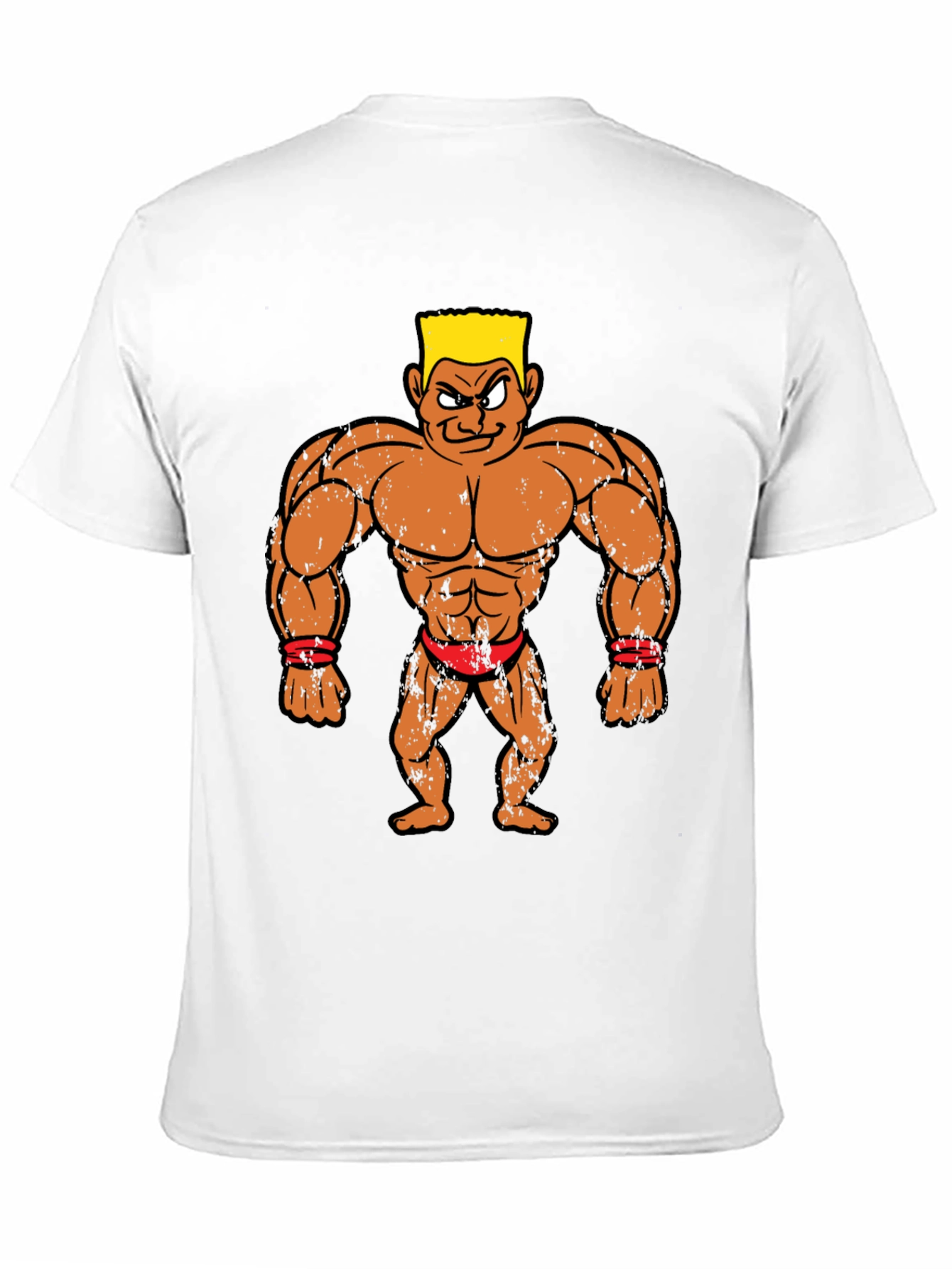 Black Cartoon Bodybuilder Graphic Tee - Black view 11