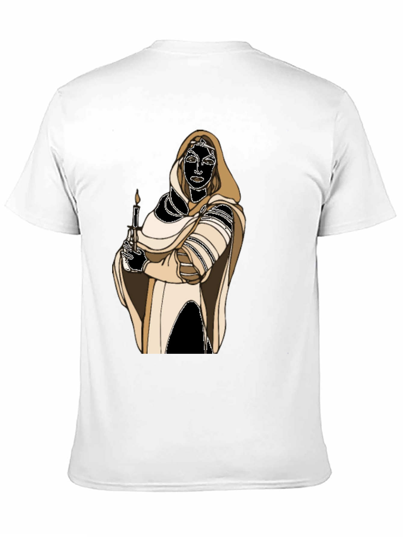 Black Hooded Figure Candle Graphic Tee view 11