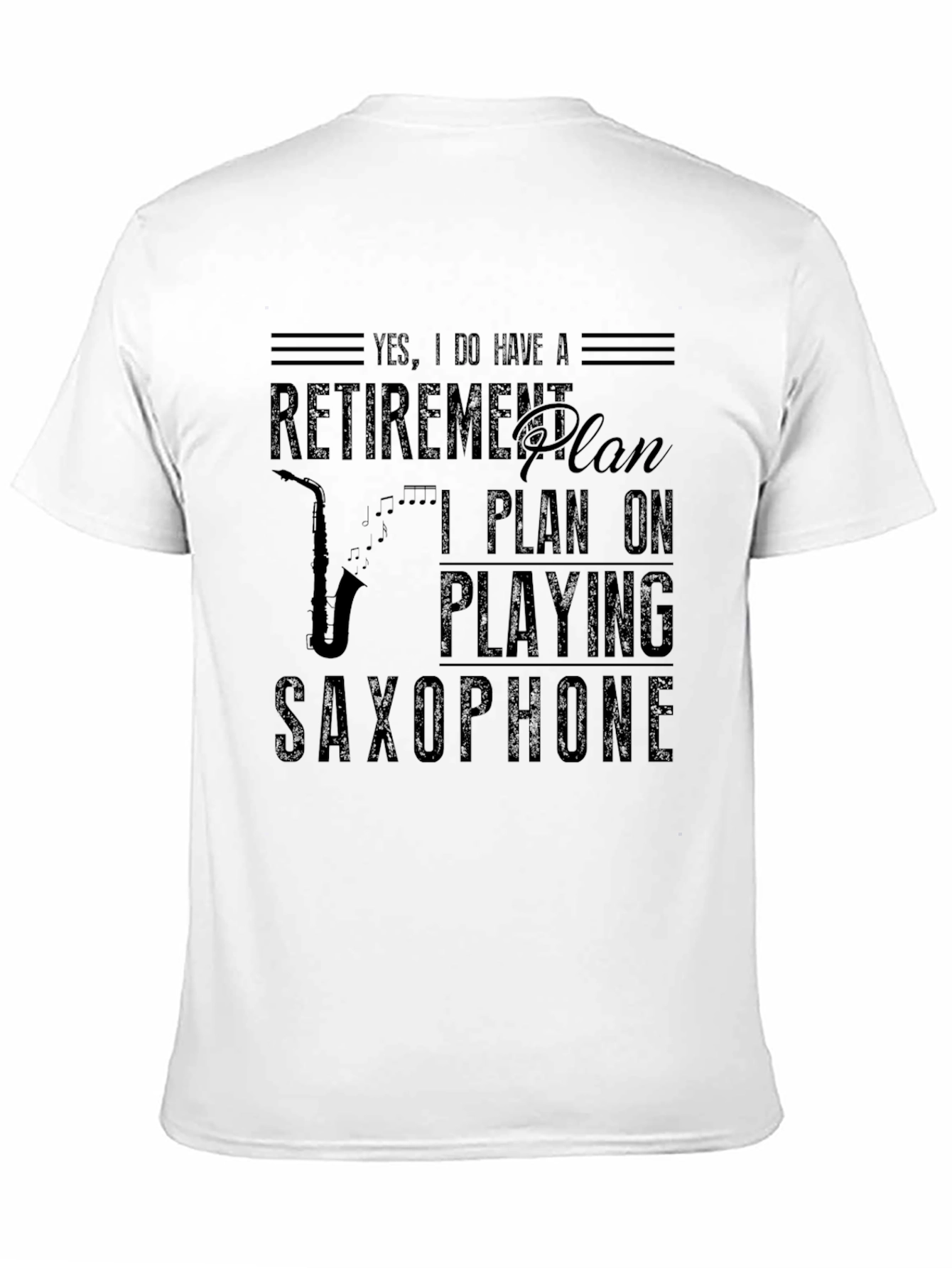 Black Retirement Plan Saxophone T-Shirt - Black view 11