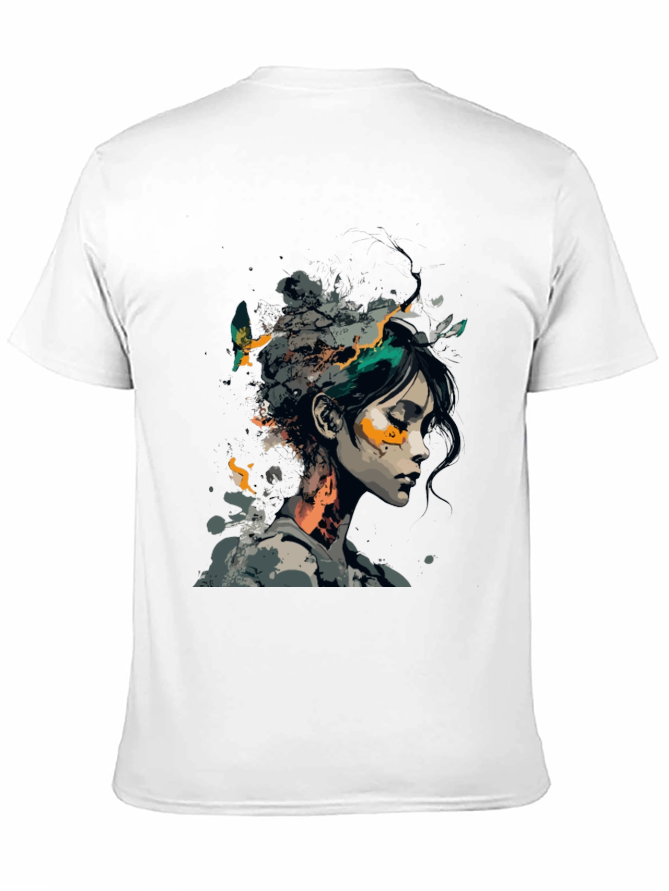 Black Artistic Woman Graphic Black T-Shirt view 11