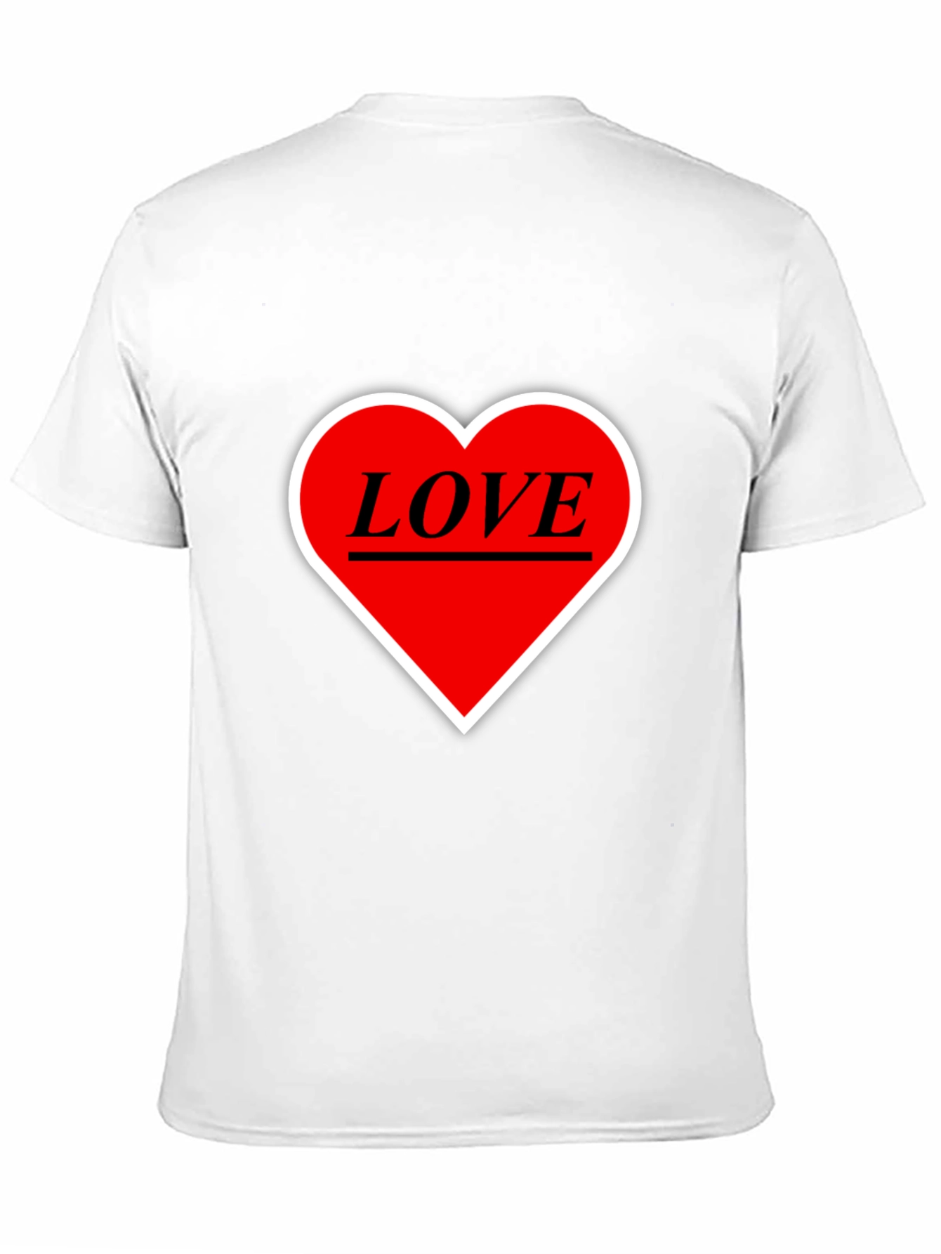 Black Love Heart Graphic Tee - Black Cotton T-Shirt view 11
