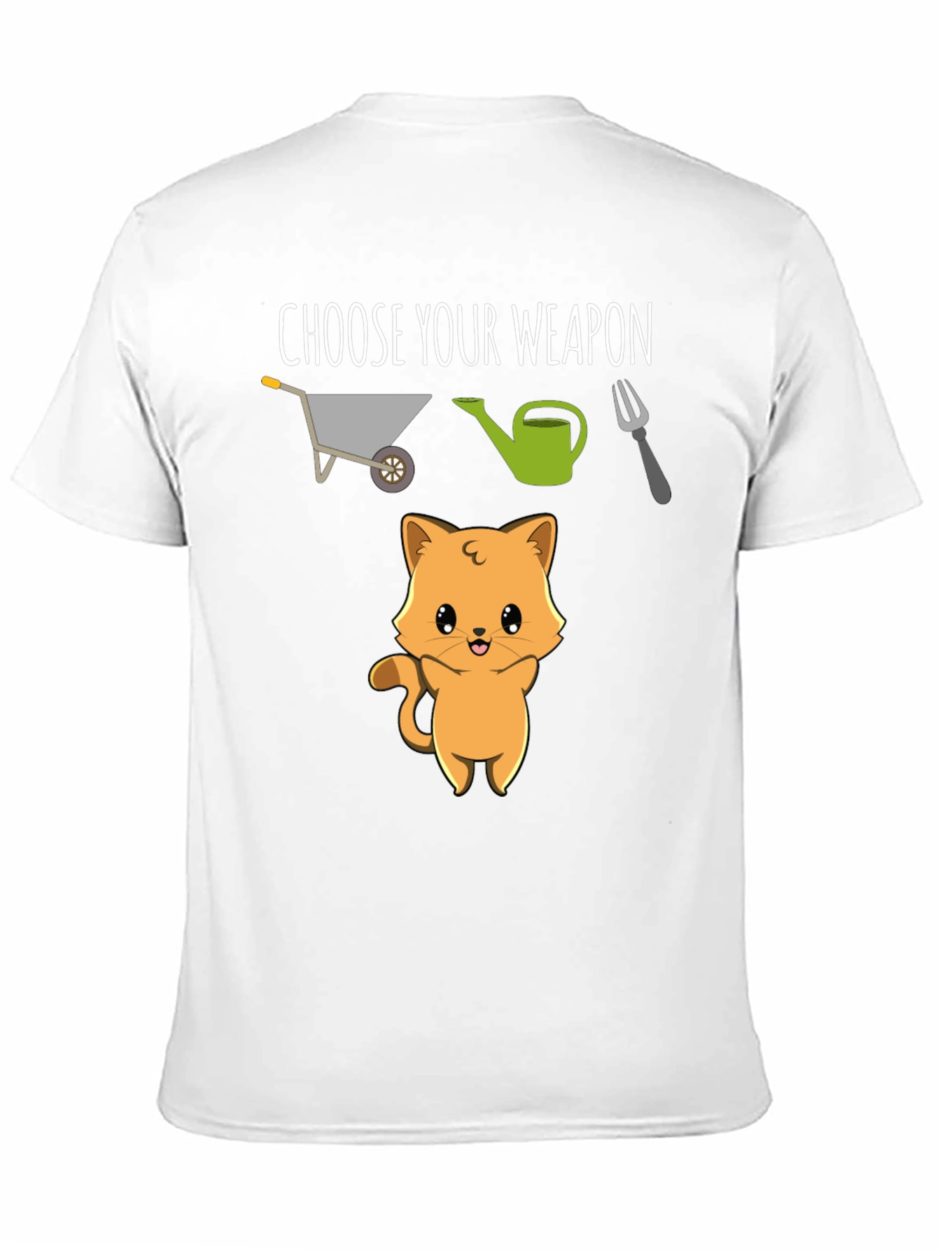 Black Choose Your Weapon Cute Cat T-Shirt view 11