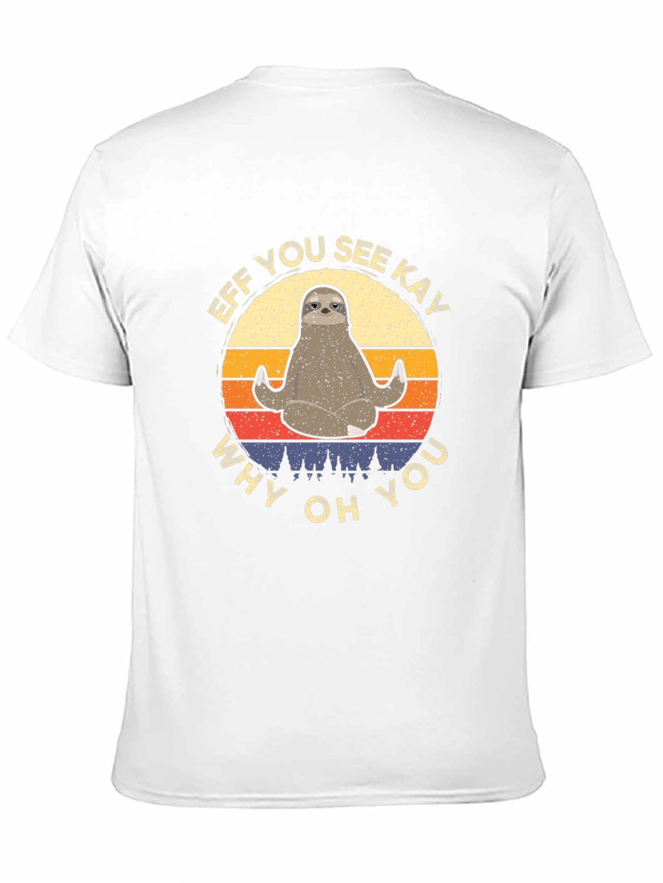 Black Funny Sloth Yoga T-Shirt - Eff You See Kay view 11