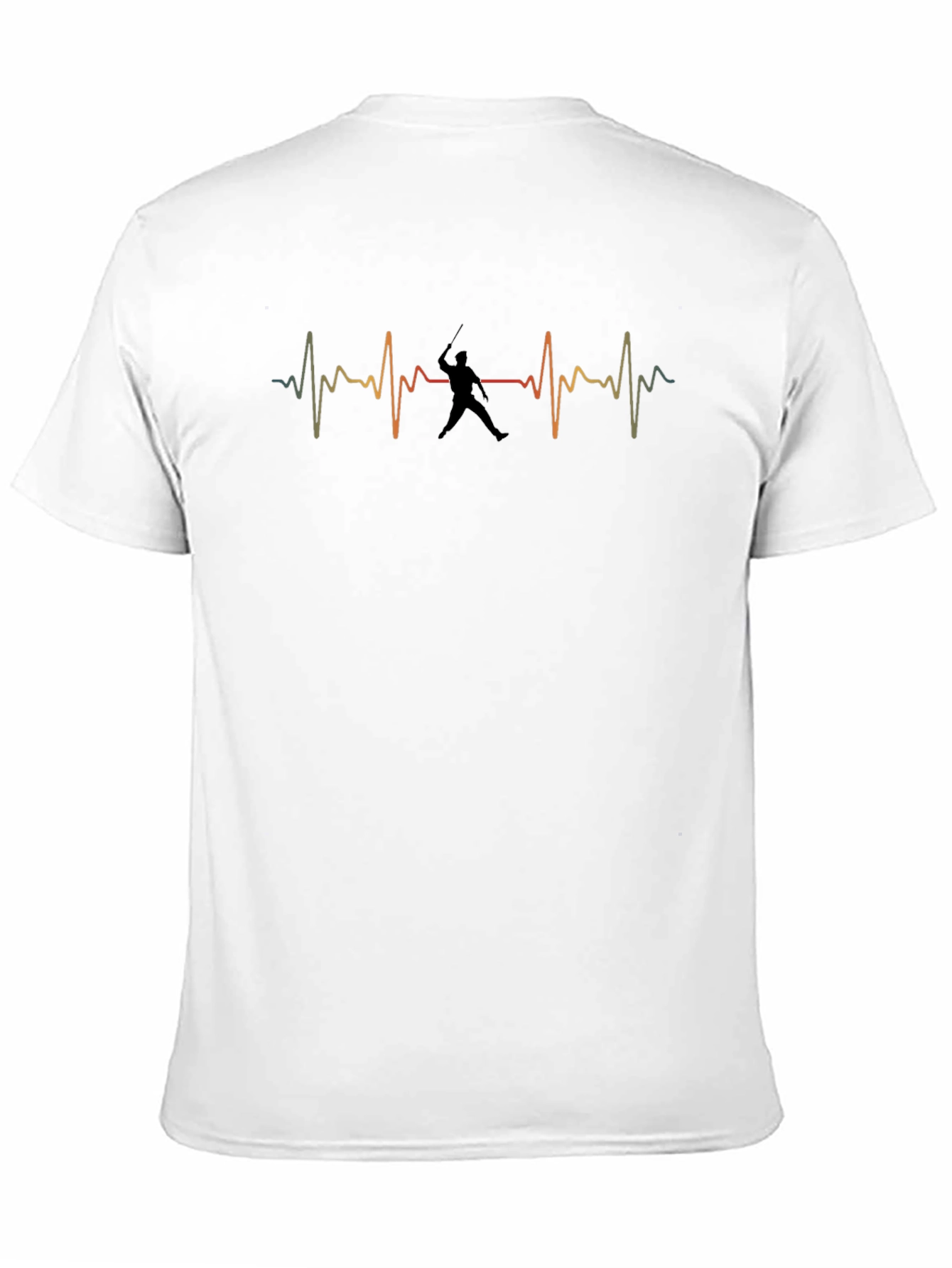 Black Fencing Heartbeat T-Shirt - Sporty Graphic Tee view 11