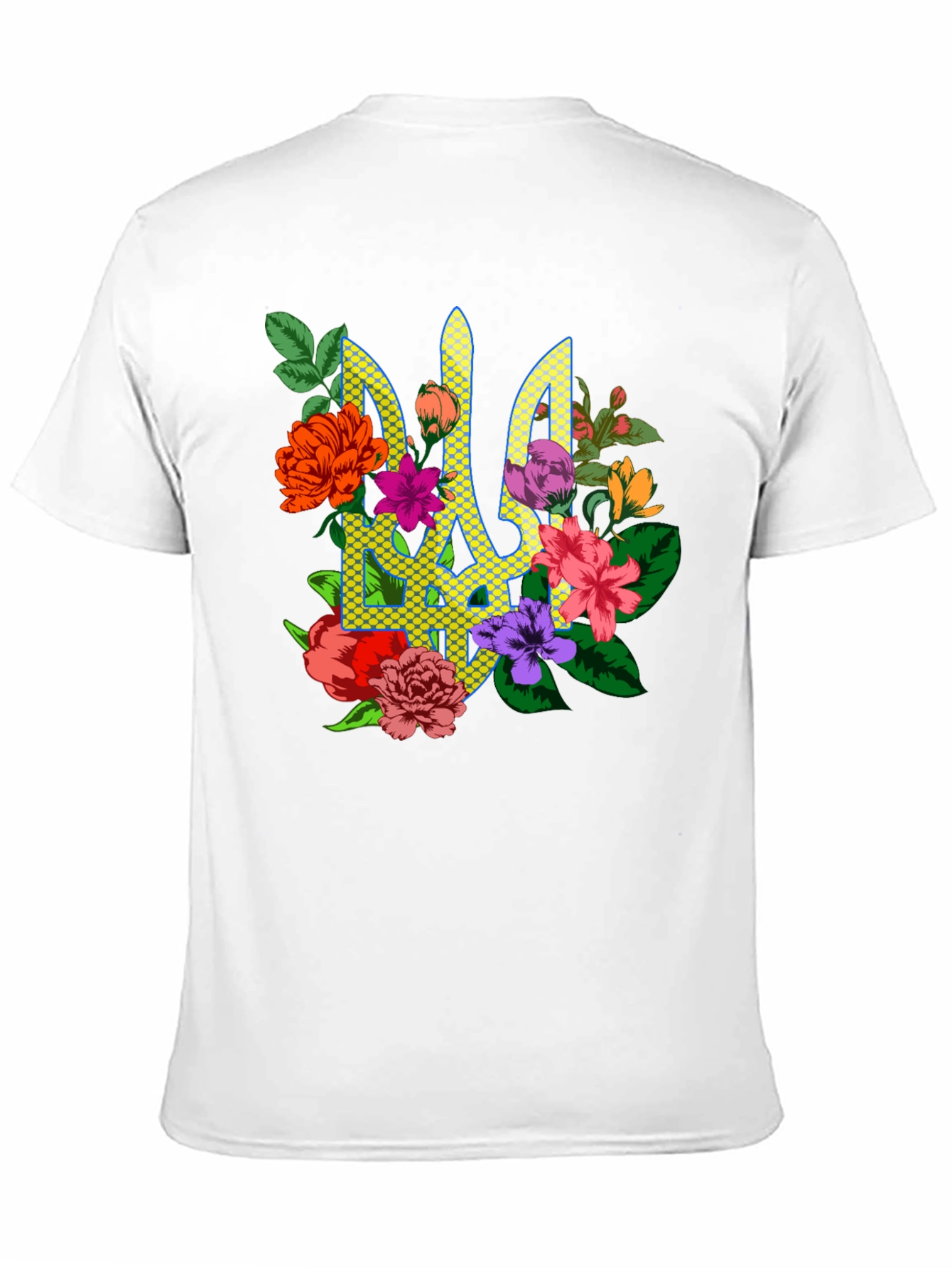 Black Floral Ukraine Emblem T-Shirt view 11