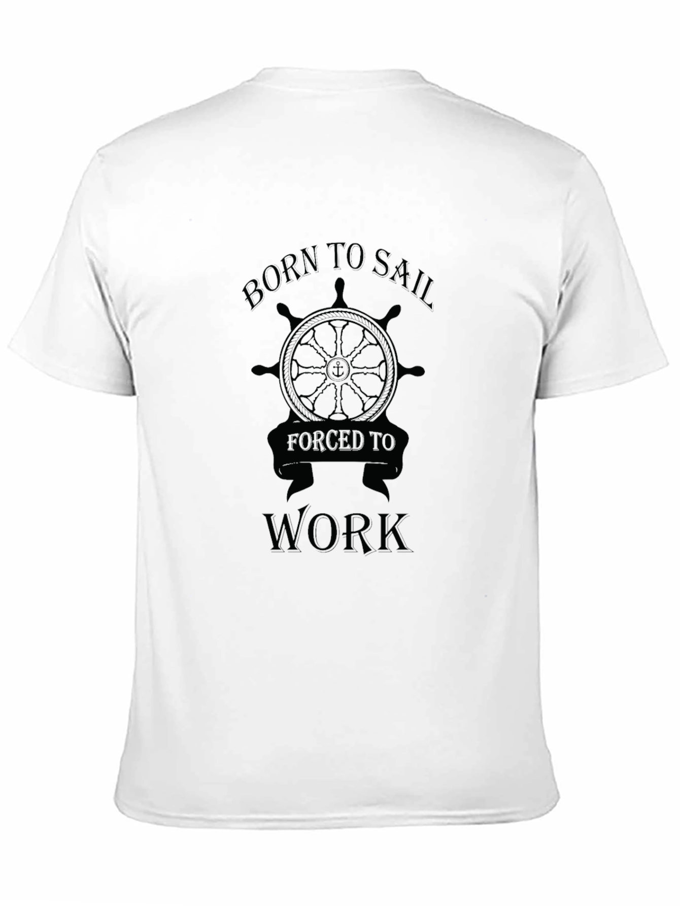 Black Born To Sail T-Shirt - Nautical Style Tee view 11