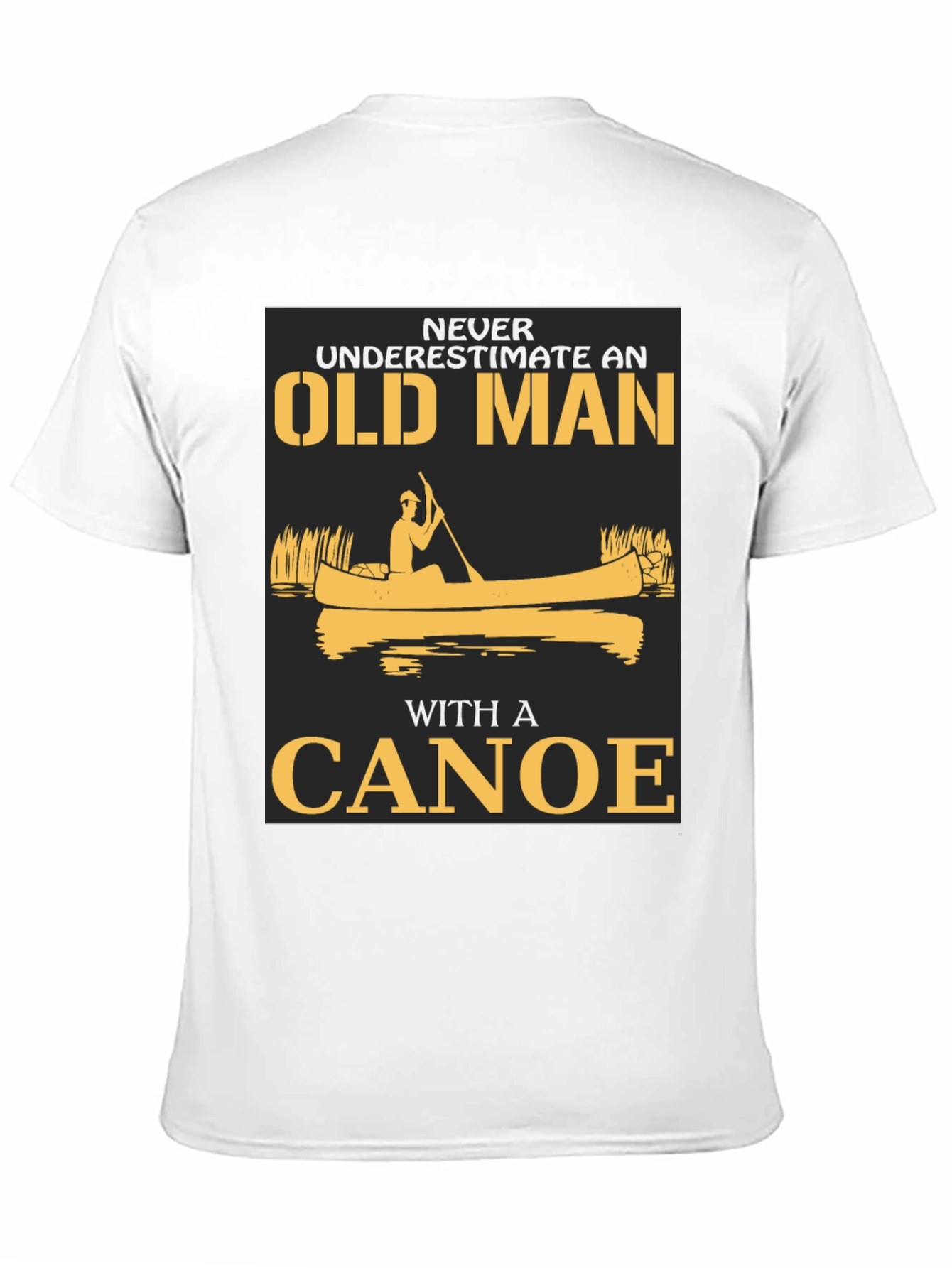 Black Old Man Canoe Graphic Tee - Black Cotton Blend view 11