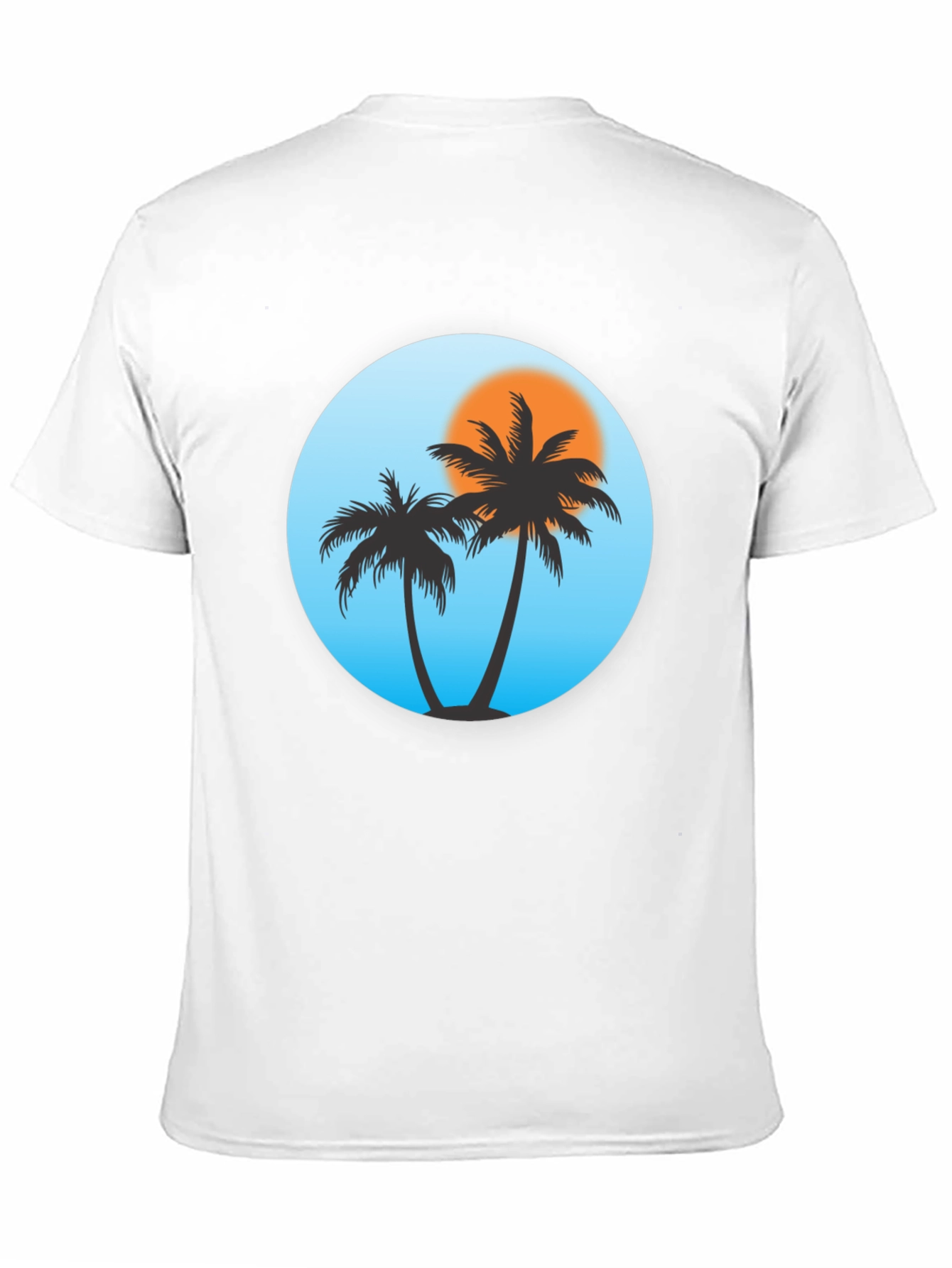 Black Tropical Palm Tree Black T-Shirt view 11
