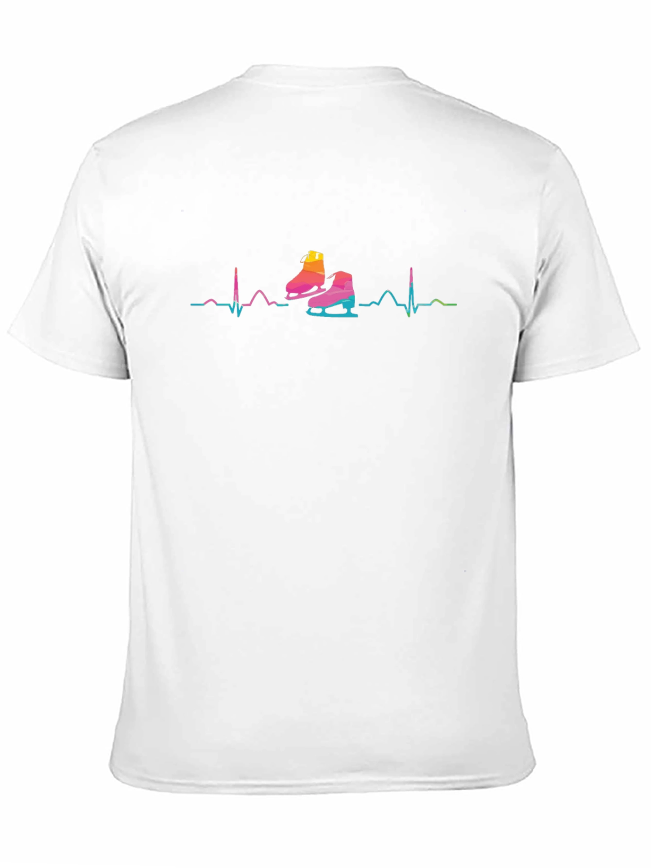Black Ice Skate Heartbeat Graphic T-Shirt view 11