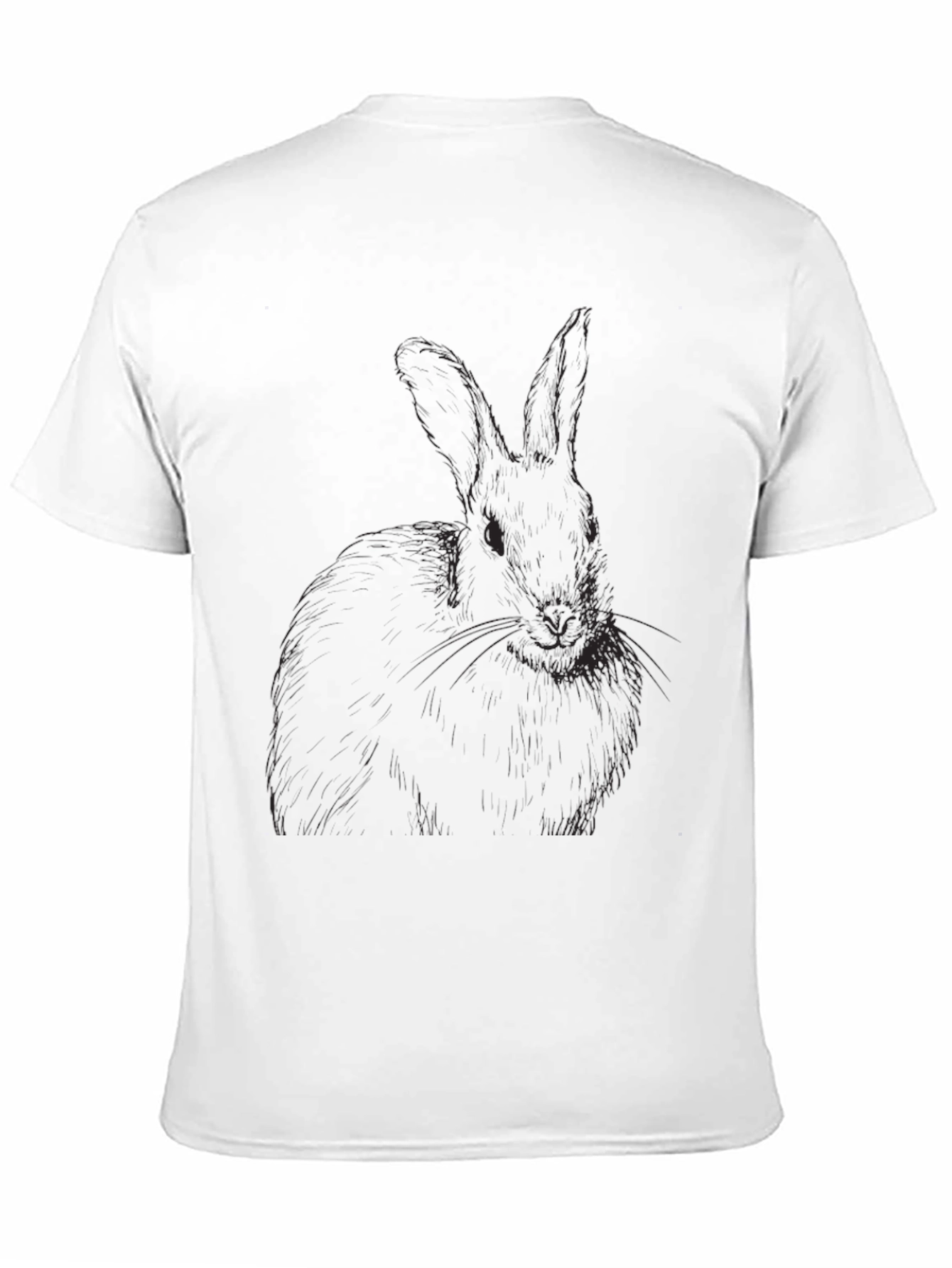Black Men's Black Rabbit Graphic T-Shirt view 11