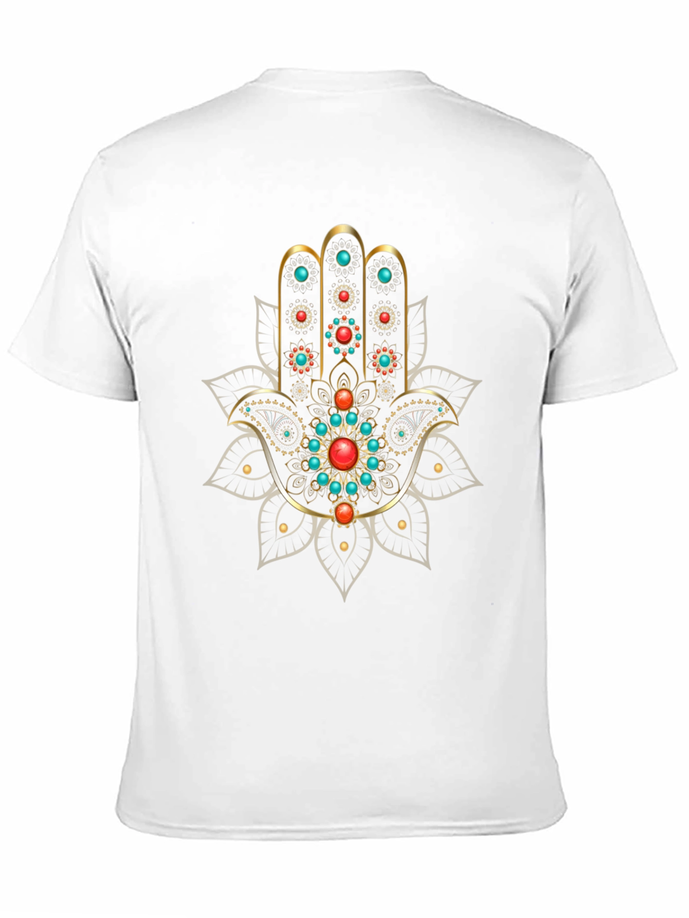 Black Hamsa Hand Graphic Print Black T-Shirt view 11