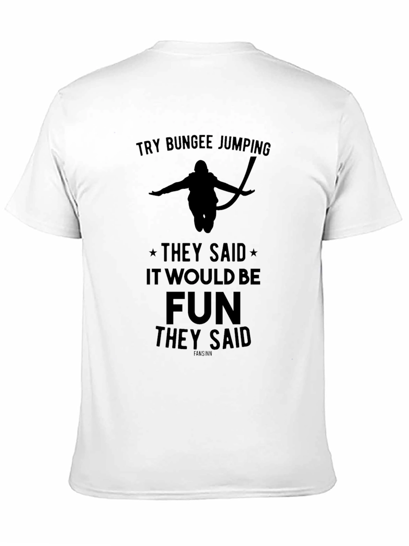 Black Bungee Jumping Graphic Tee - Fun Adventure Shirt view 11