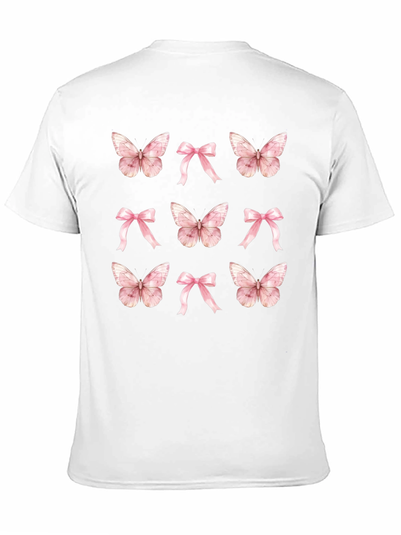 Black Butterfly & Bow T-Shirt - Cute Casual Top view 11