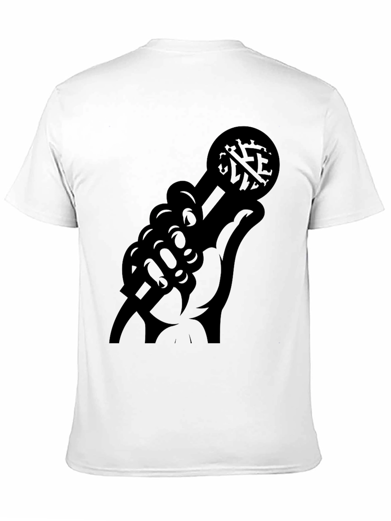 Black Graphic Microphone Hand T-Shirt - Black view 11
