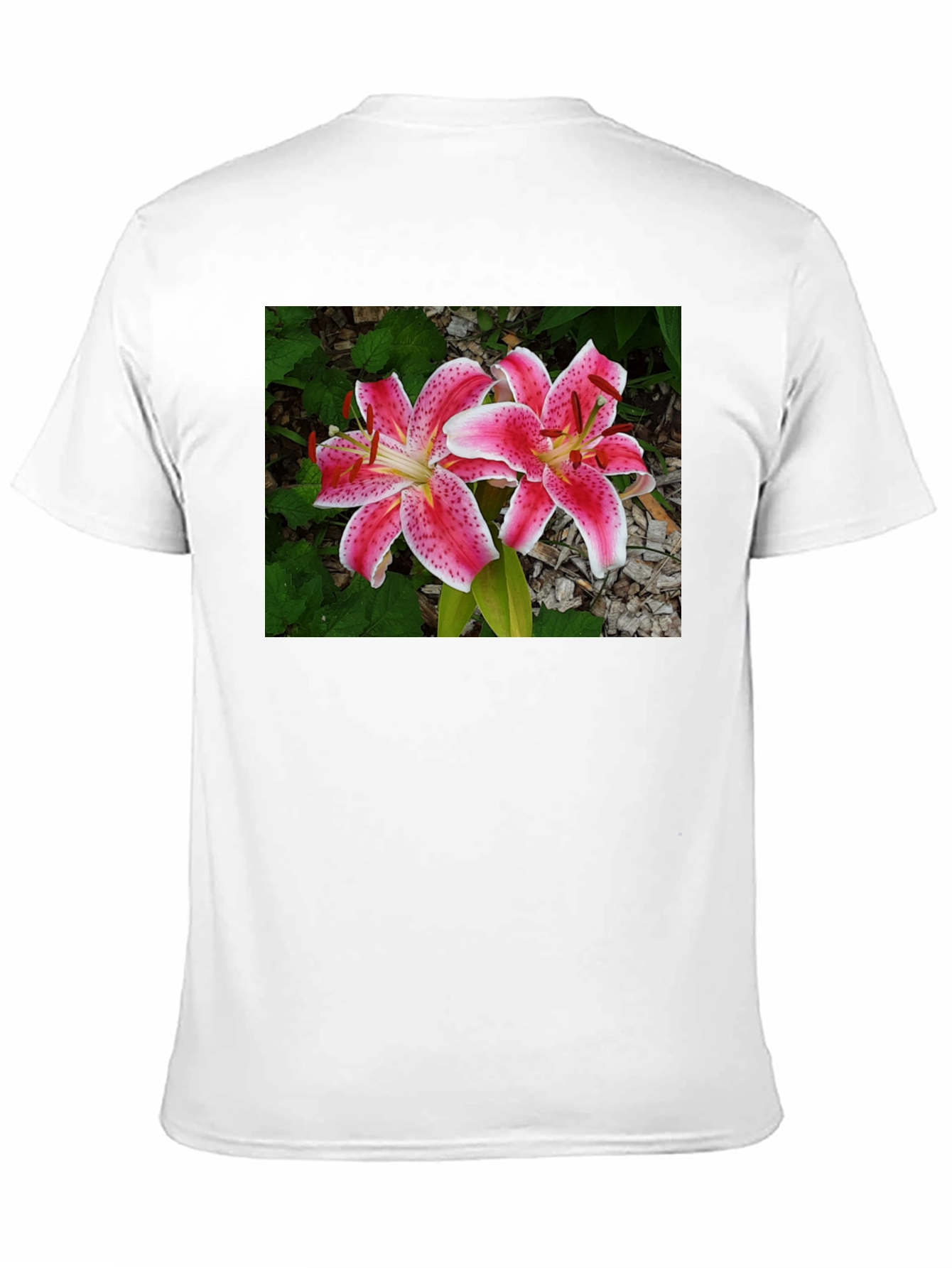 Black Floral Lily Print Black T-Shirt view 11