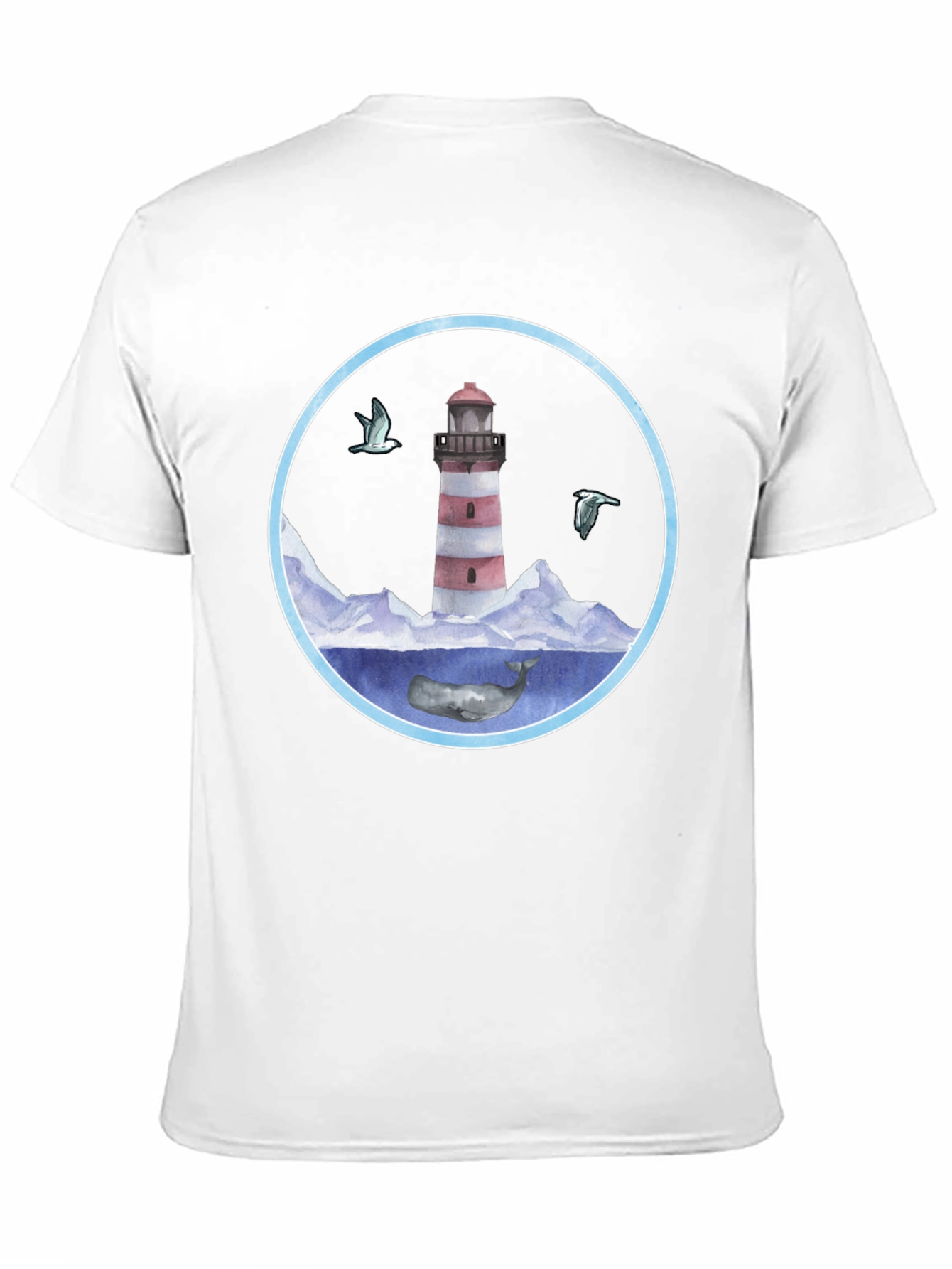 Black Lighthouse & Whale Graphic T-Shirt view 11