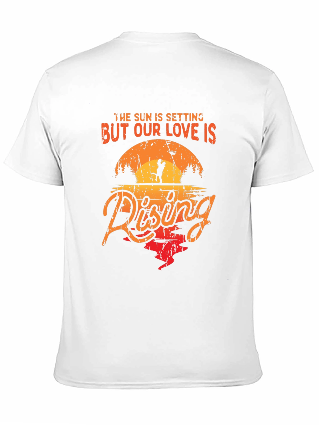 Black Romantic Sunset Couple Graphic Tee view 11