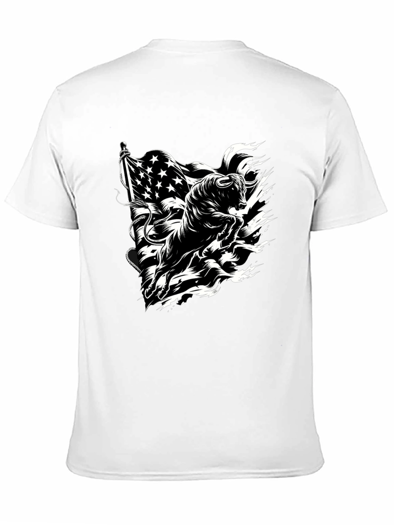 Black American Bull Graphic Tee - Black Cotton Blend view 11