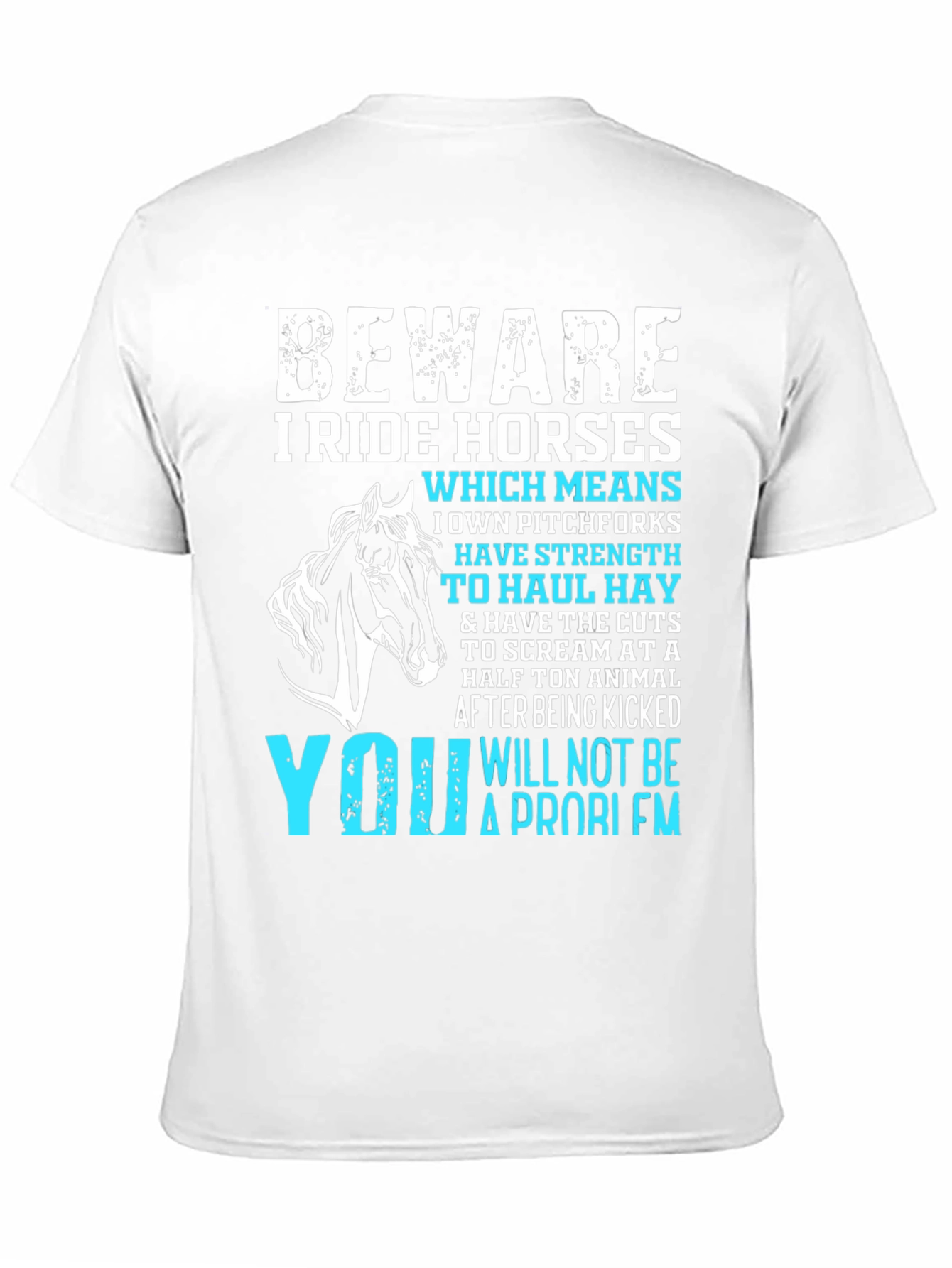 Black Beware I Ride Horses Graphic Tee view 11