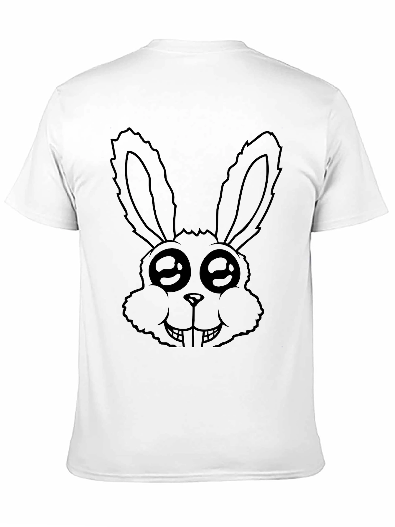 Black Creepy Cute Bunny Graphic Tee - Black Cotton view 11