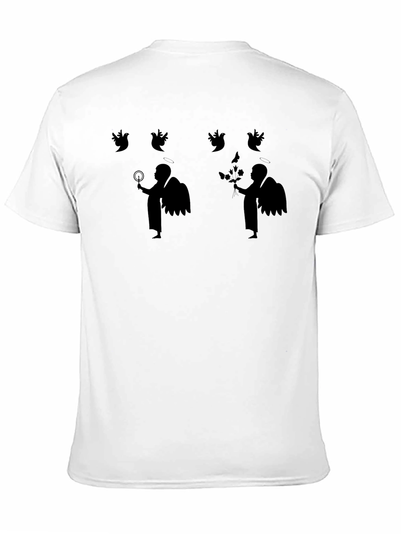 Black Angel Graphic T-Shirt - Black, Unique Design view 11