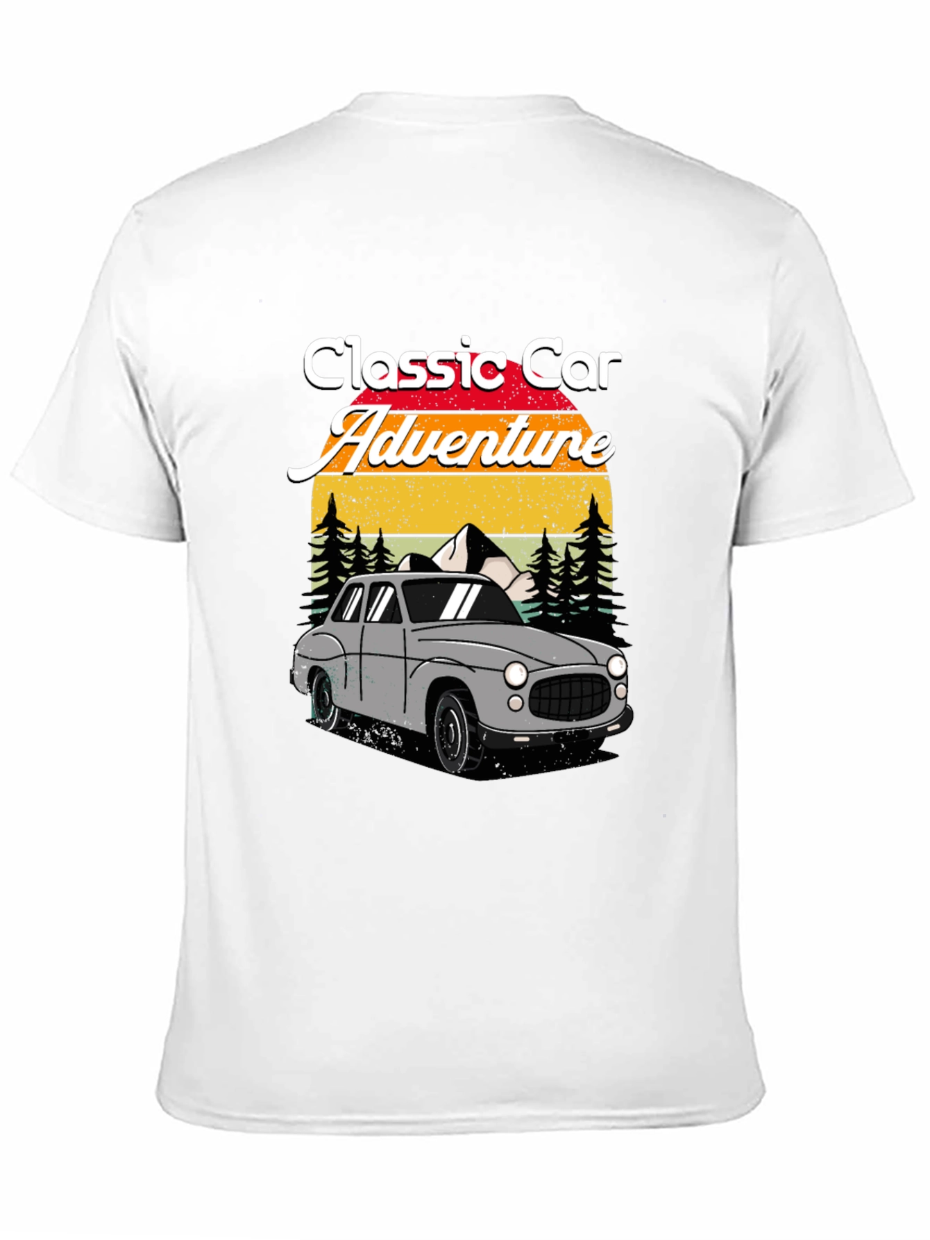 Black Classic Car Adventure T-Shirt view 11