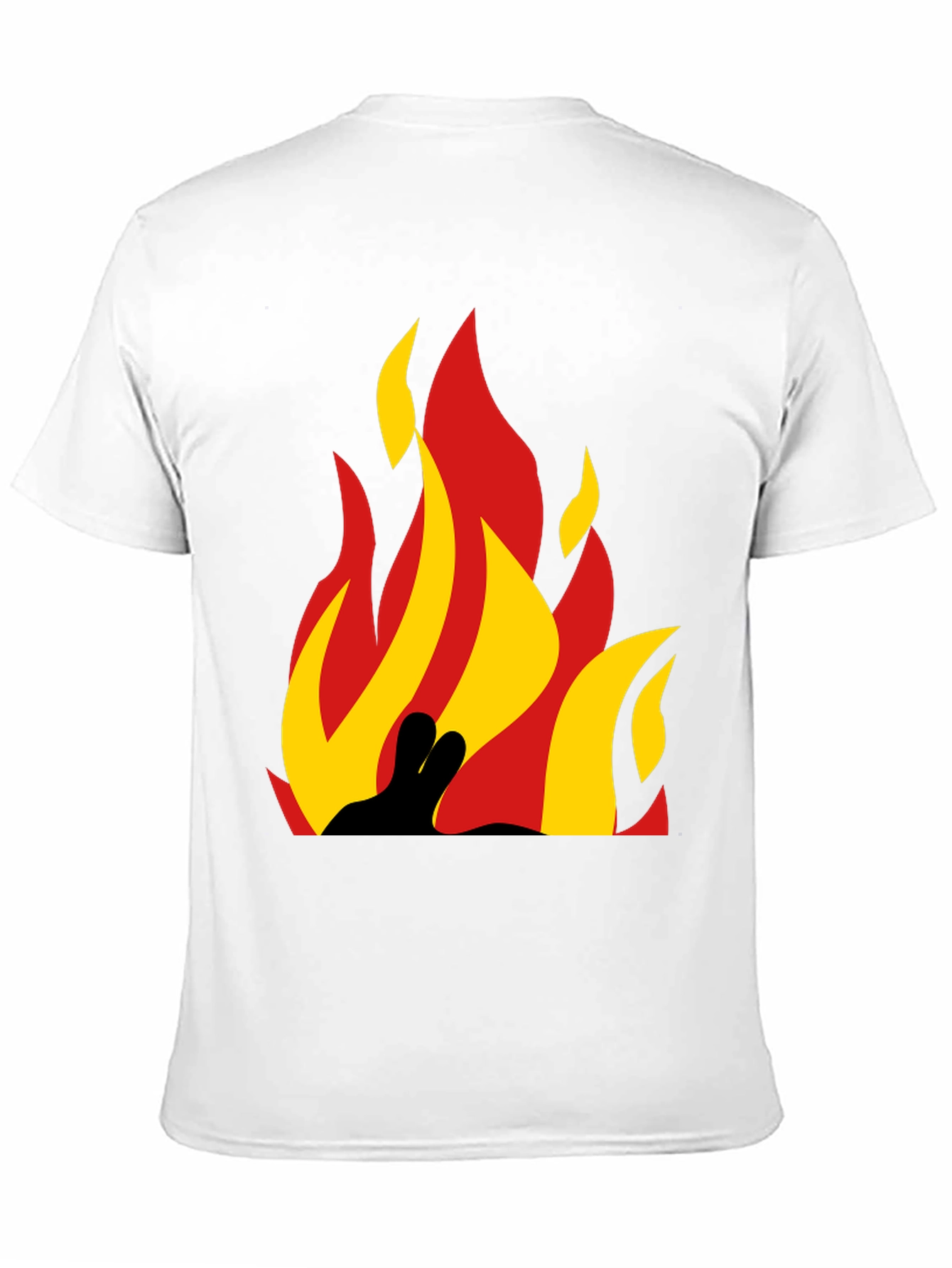 Black Flame Graphic Tee - Bold Black Cotton T-Shirt view 11