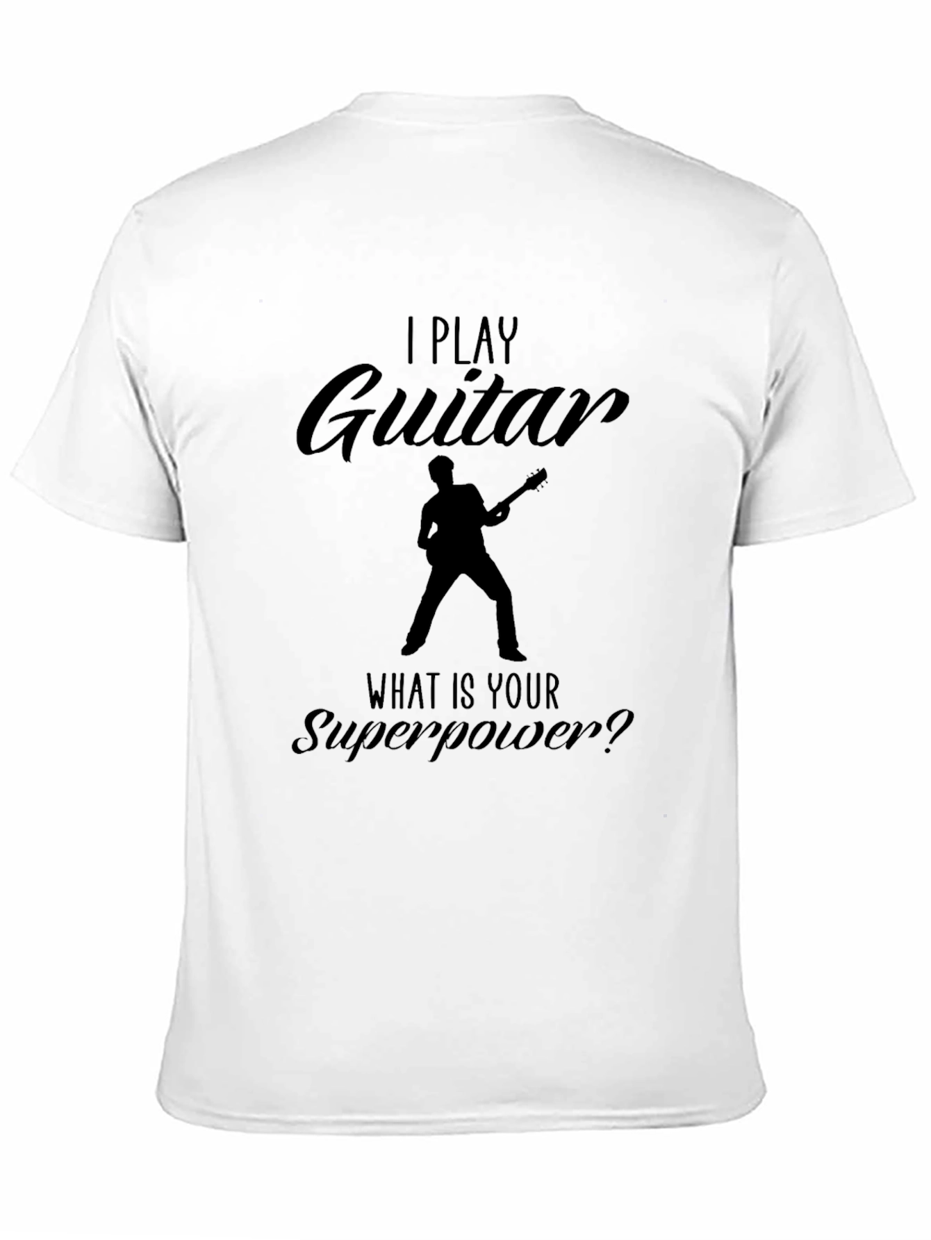 Black I Play Guitar Superpower Black T-Shirt view 11