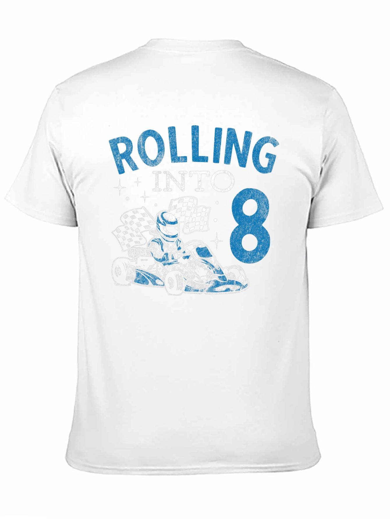 Black Rolling Into 8 Birthday Kart Racing T-Shirt view 11