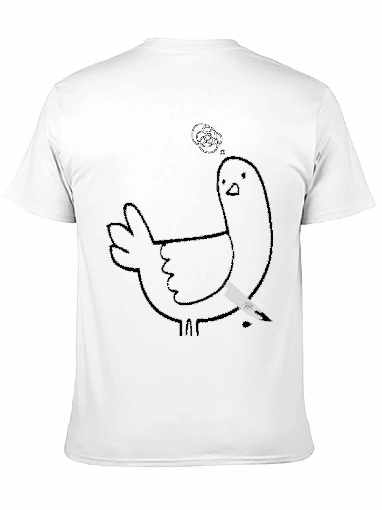 Black Humorous Chicken T-Shirt - Quirky Knife Design view 11