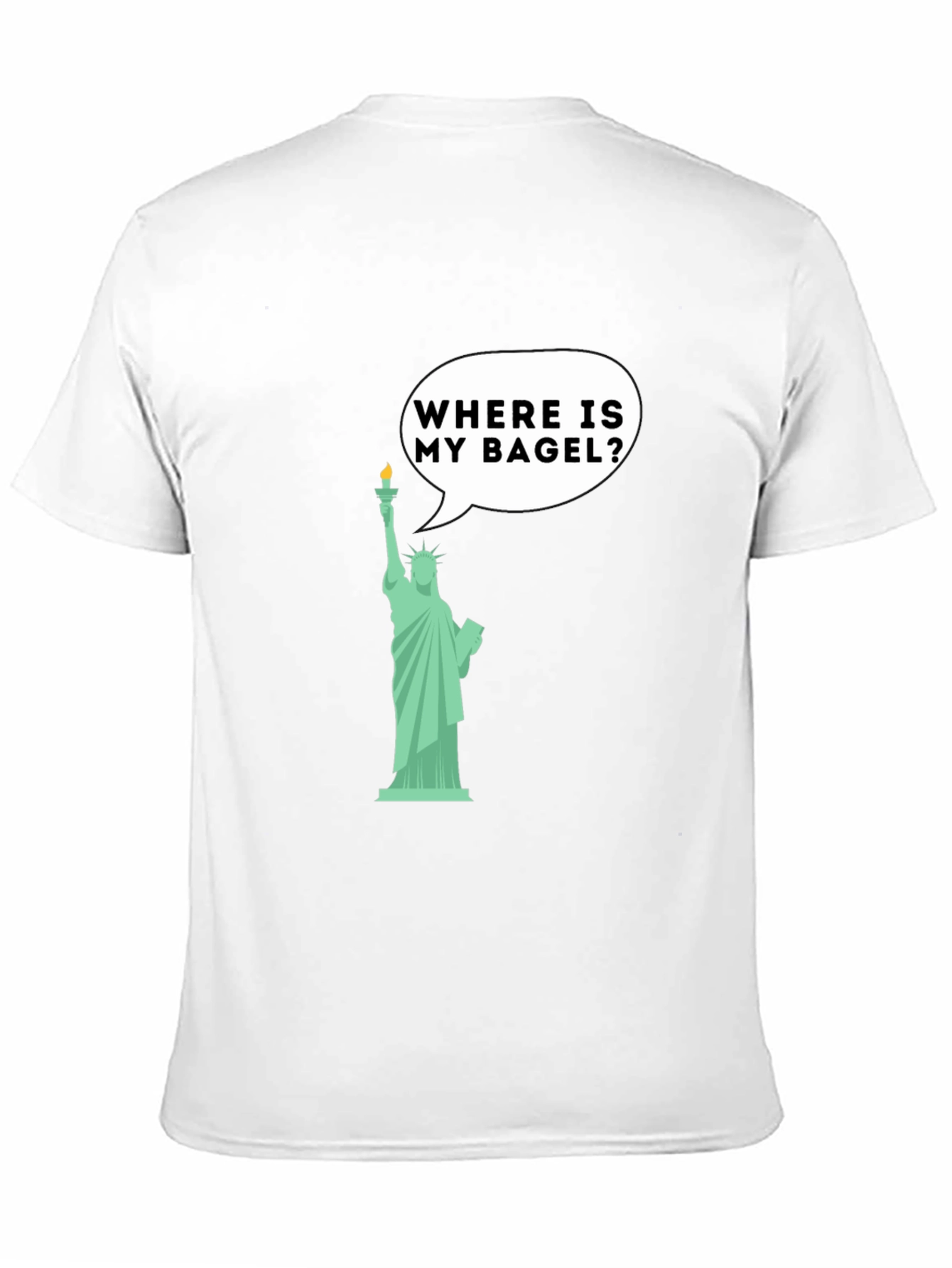 Black Funny Statue of Liberty Bagel Graphic T-Shirt view 11