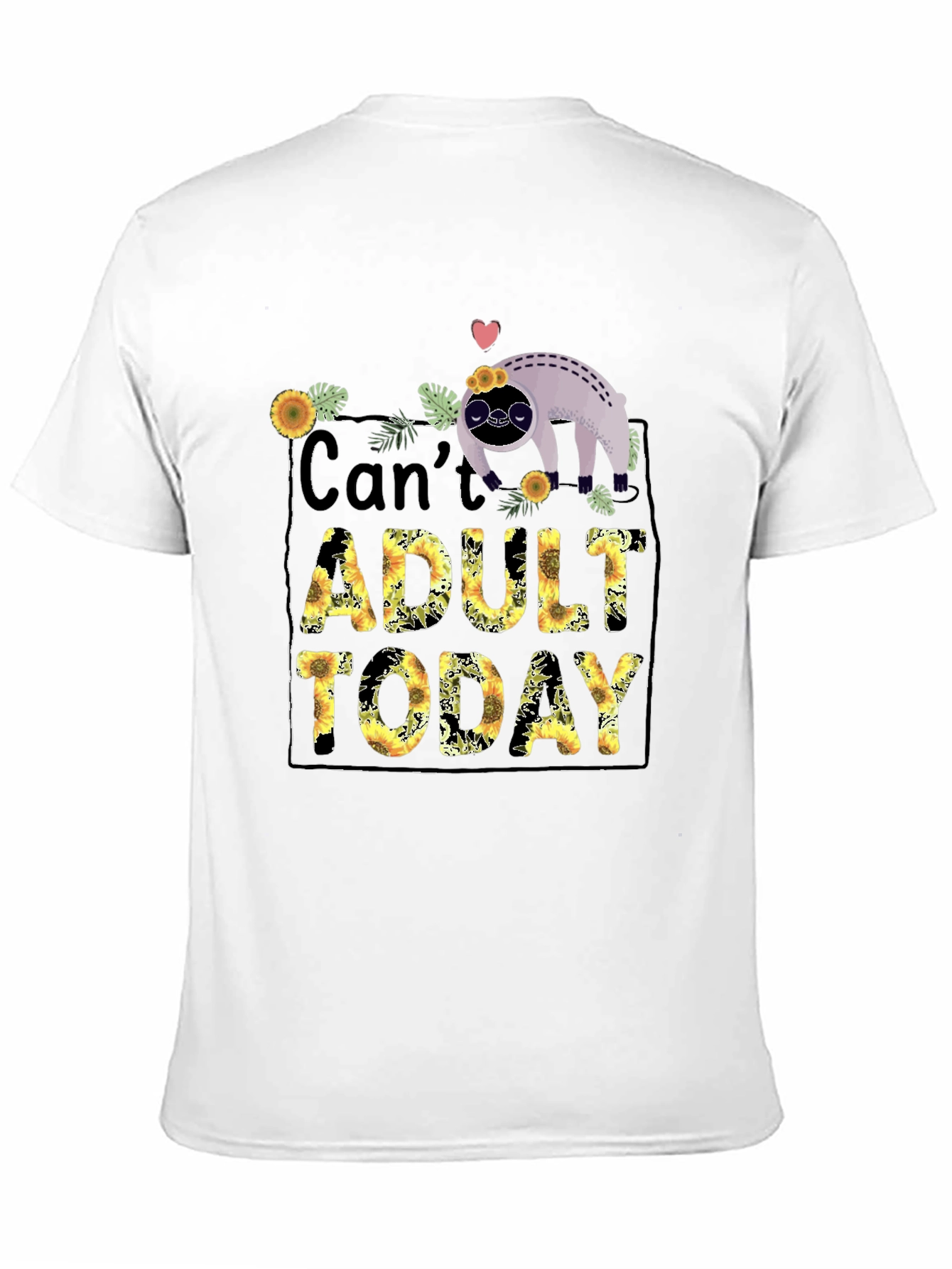 Black Can't Adult Today Sloth Graphic Tee view 11