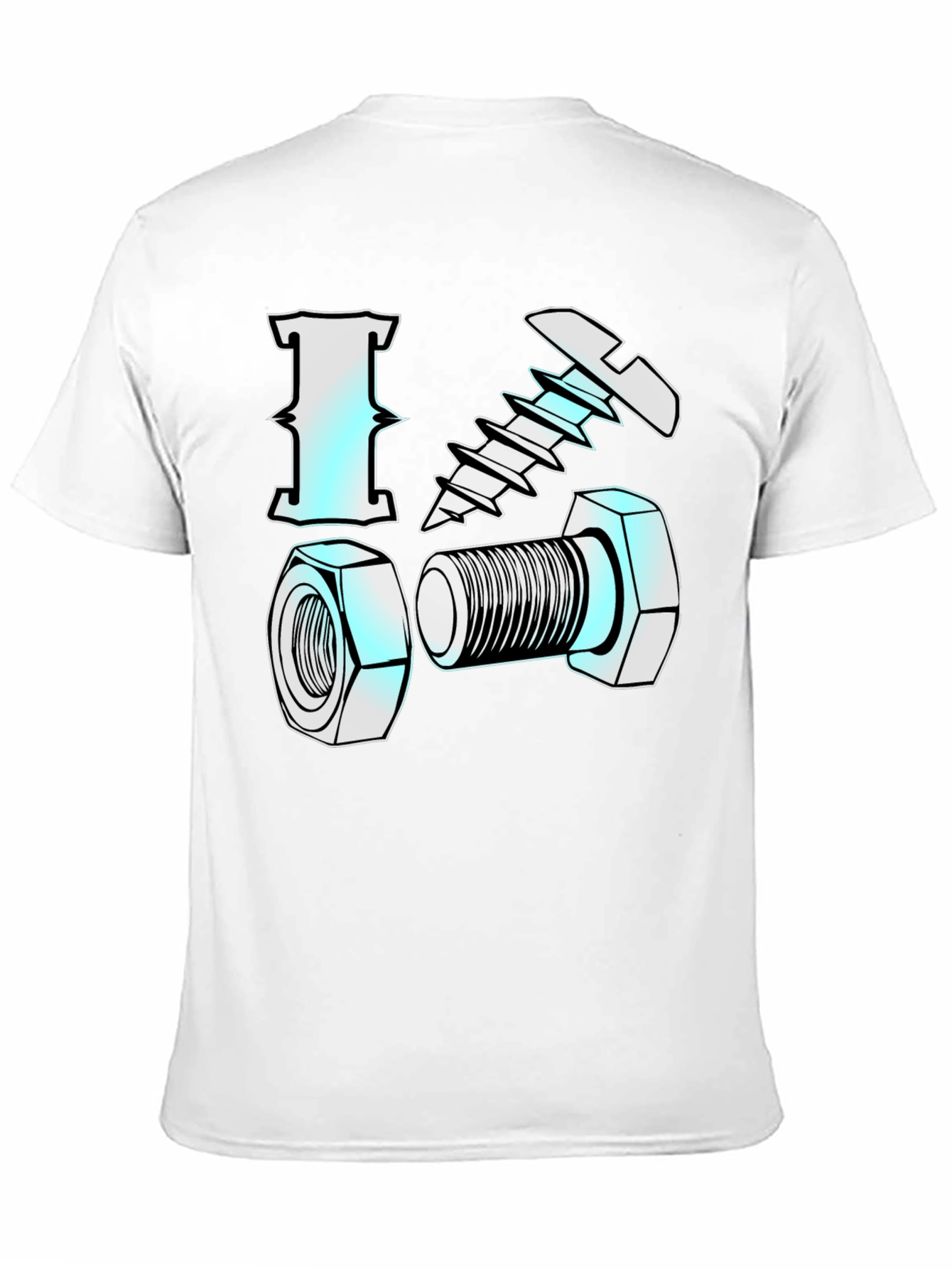 Black I Love Nuts & Bolts Funny Graphic T-Shirt view 11